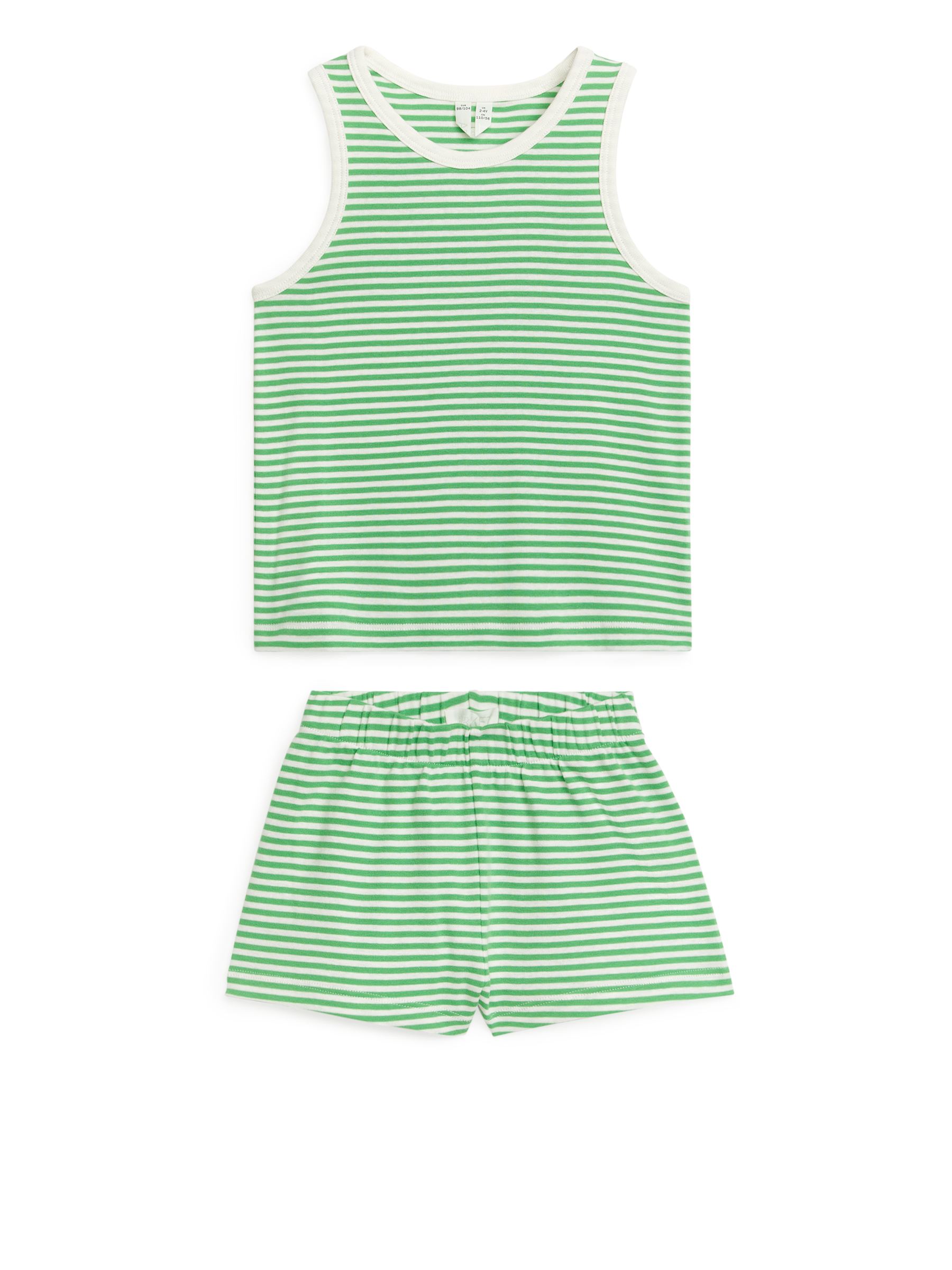 Pyjamas med linne och shorts-#75A95F-396