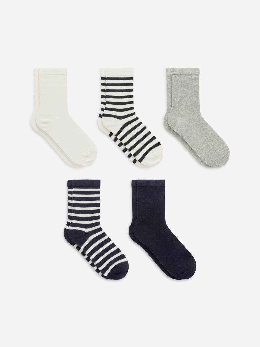 Baumwollsocken, 5er-Pack-#23263B-5809