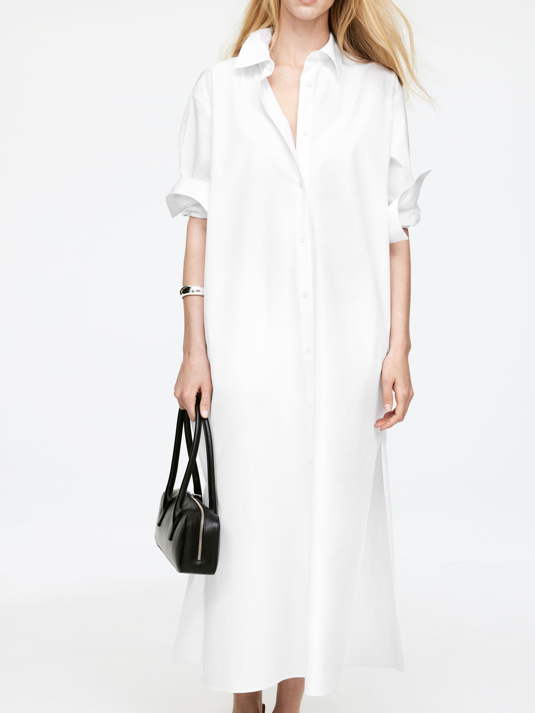 Oversized Shirt Dress - White - Oversized - Women - StillMedia/Lookbook - 5
