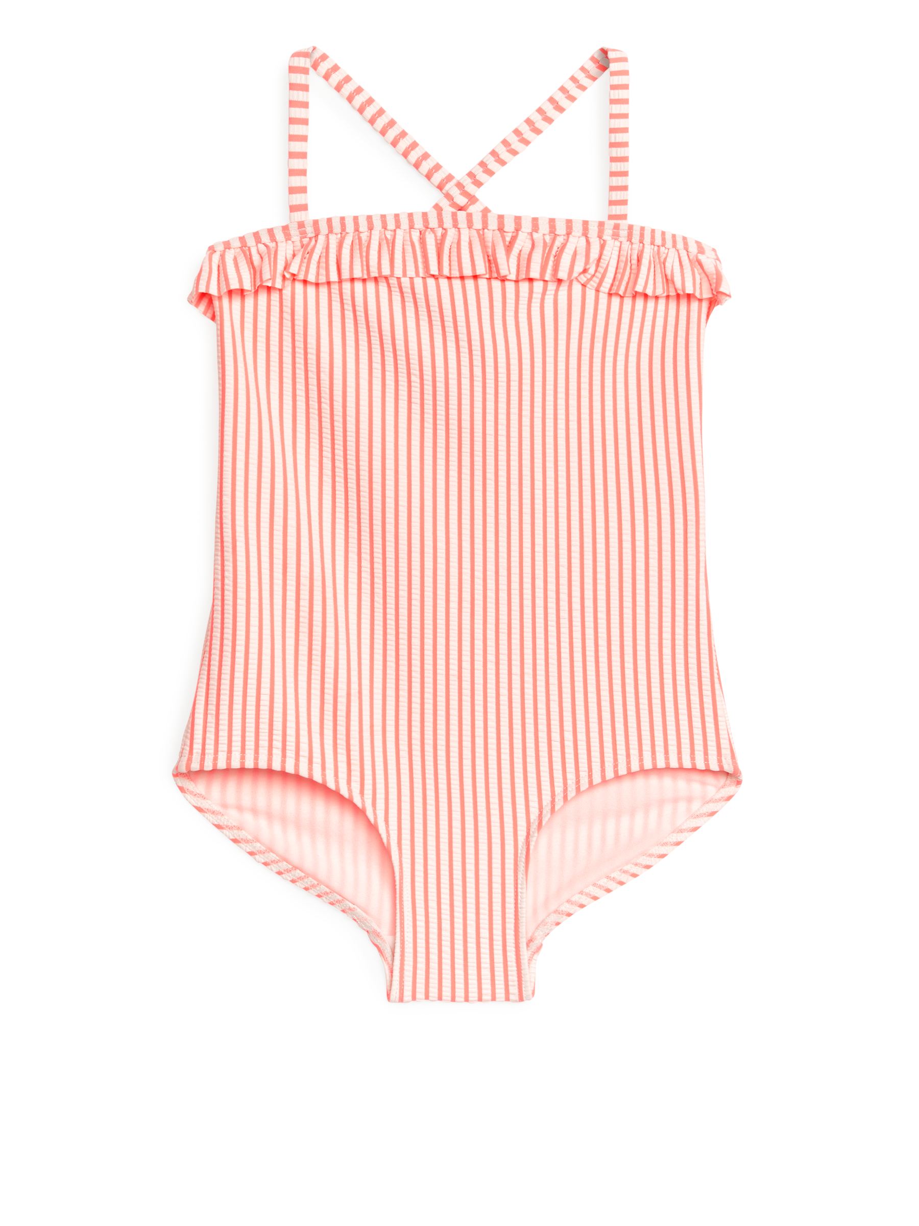 Maillot de bain en seersucker avec volant - Orange/Rayures - Regular fit - Enfant - StillMedia/DescriptiveStillLife - 3