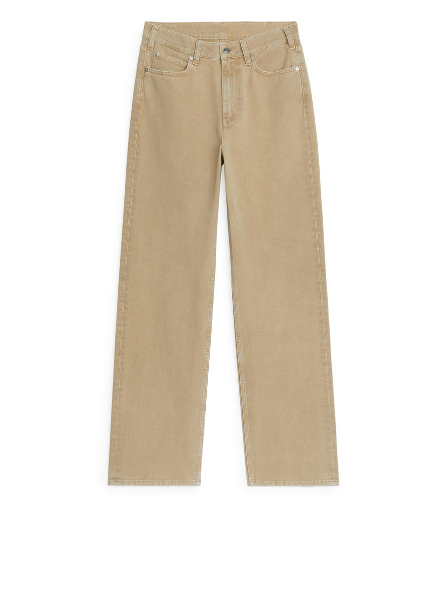 POPLAR Mid Relaxed Jeans - Beige - Slim fit - Women - 1217557003