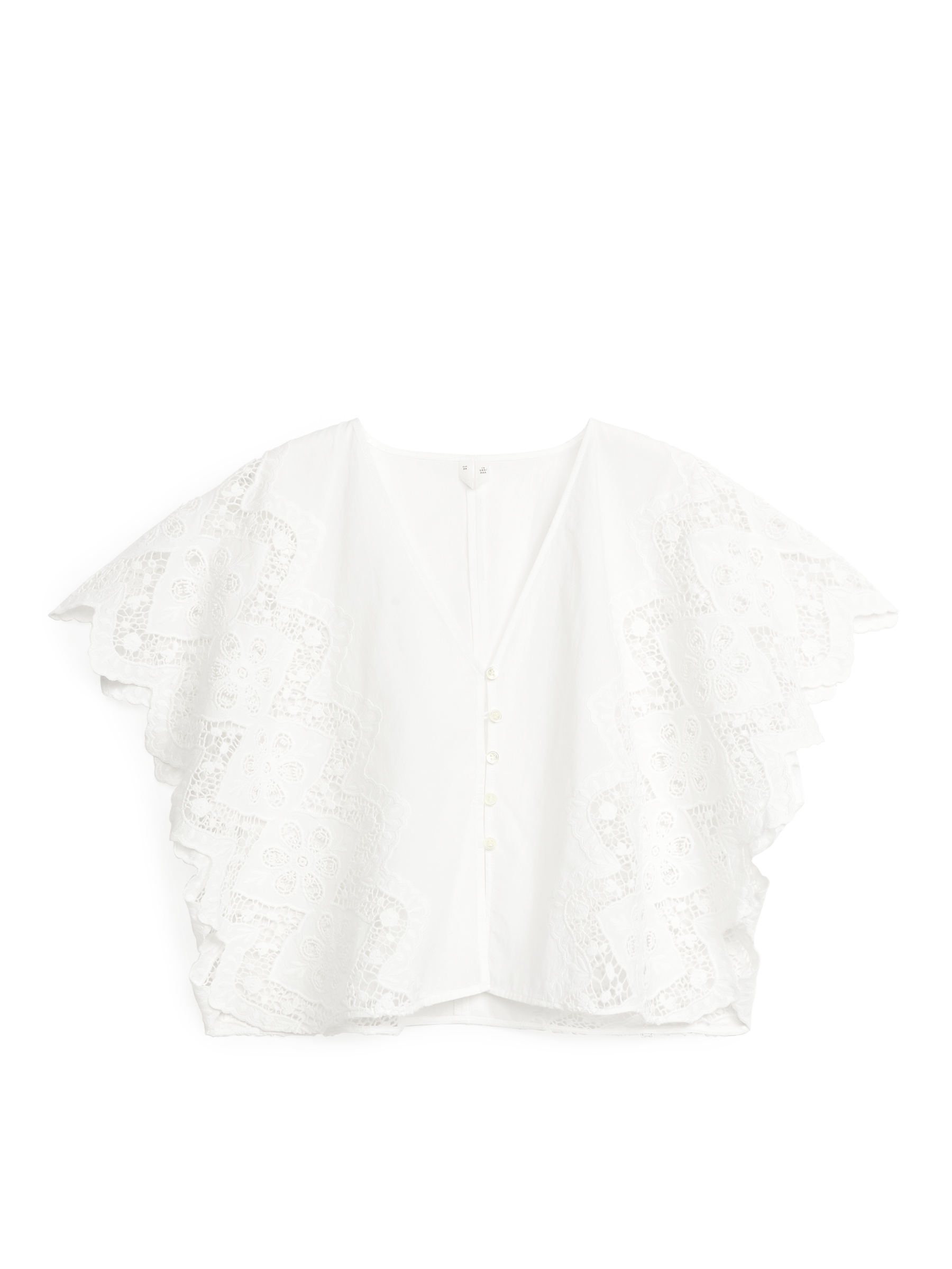 Camicetta in pizzo sangallo - Bianco - Relaxed fit - Women - StillMedia/DescriptiveStillLife - 1