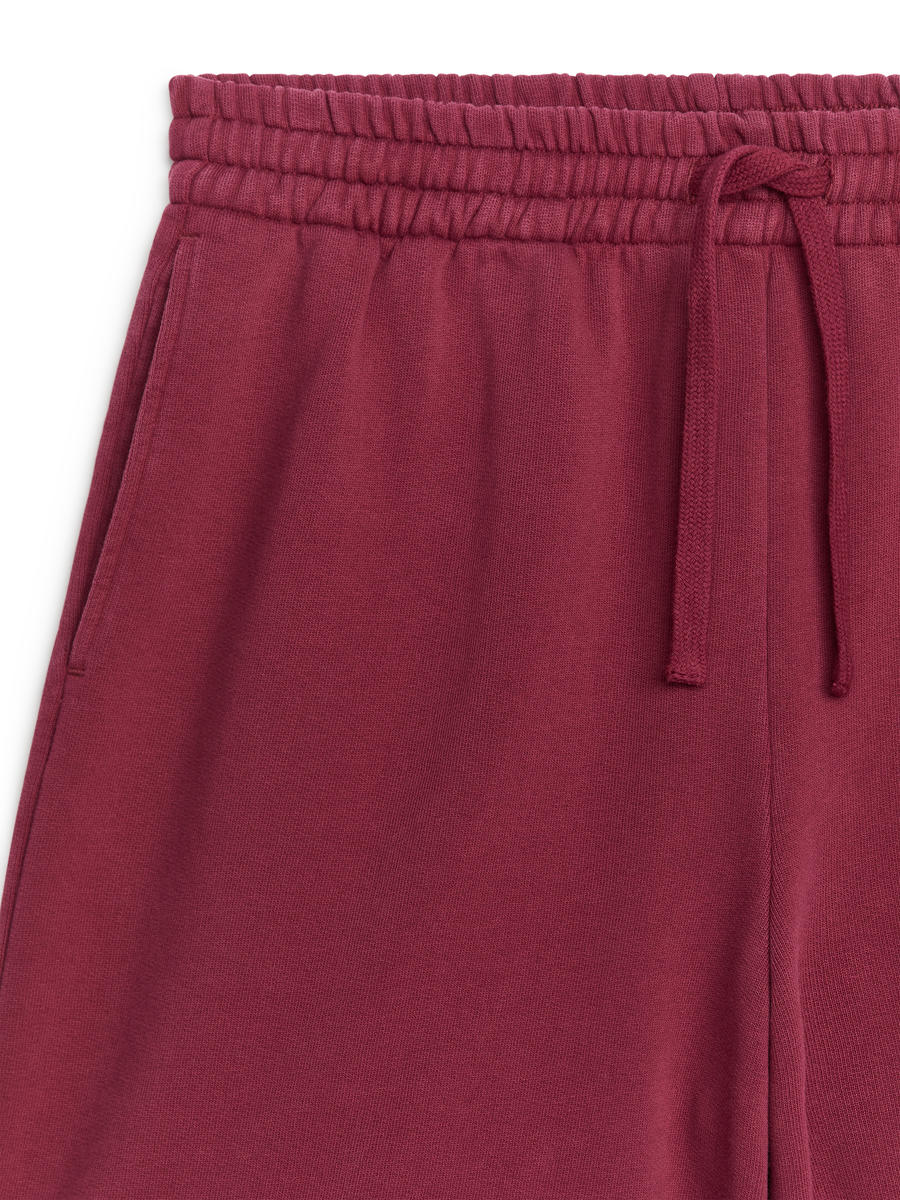 French Terry Shorts - Dark Red - Regular fit - Women - 1235344002