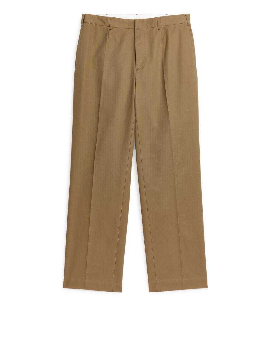 Boyfriend Style Satin Wide Legged Trousers in Brown