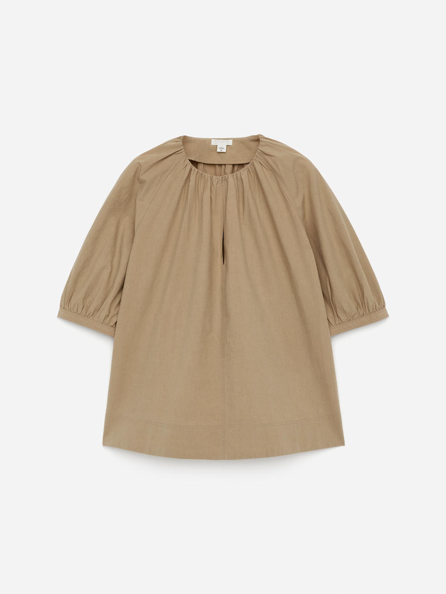ARKET Women's  Gathered Cotton Top Beige,  size 34