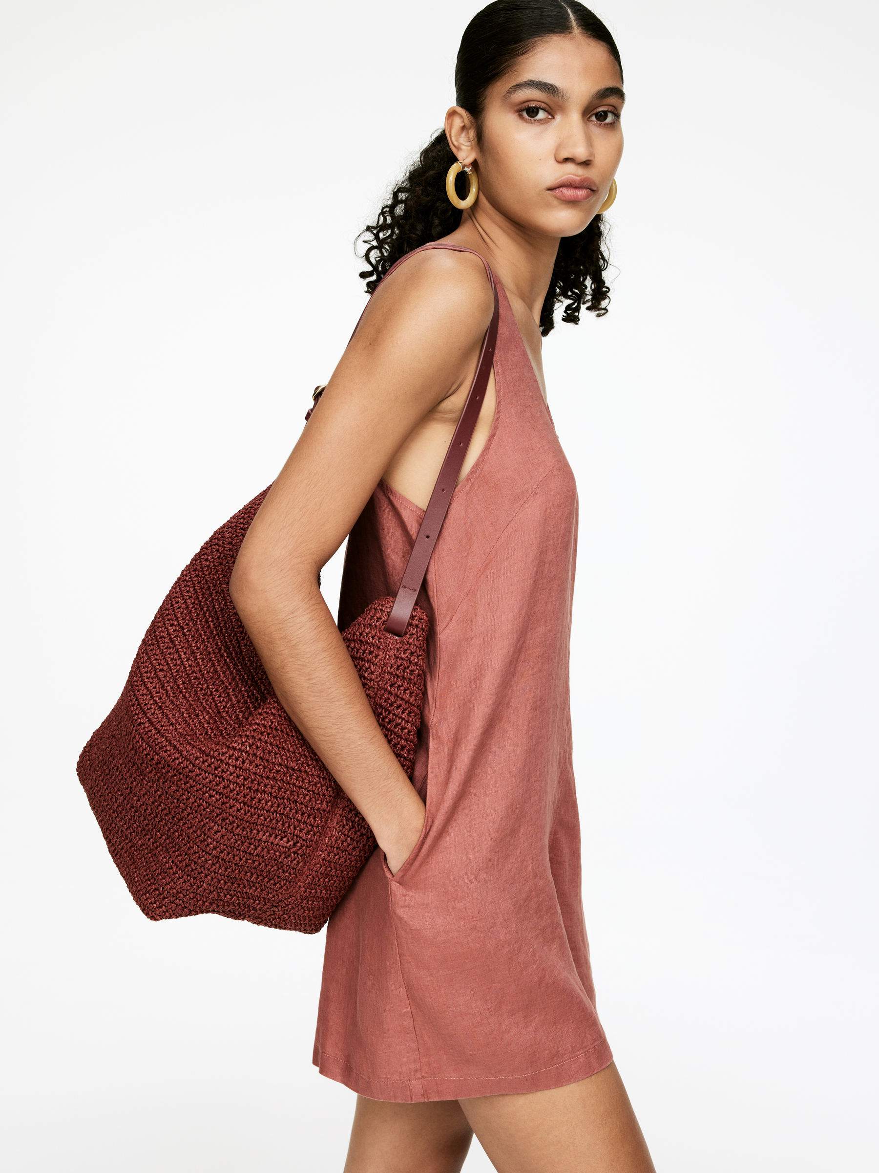 Linen Playsuit - Rust - Regular fit - Women - StillMedia/Lookbook - 3