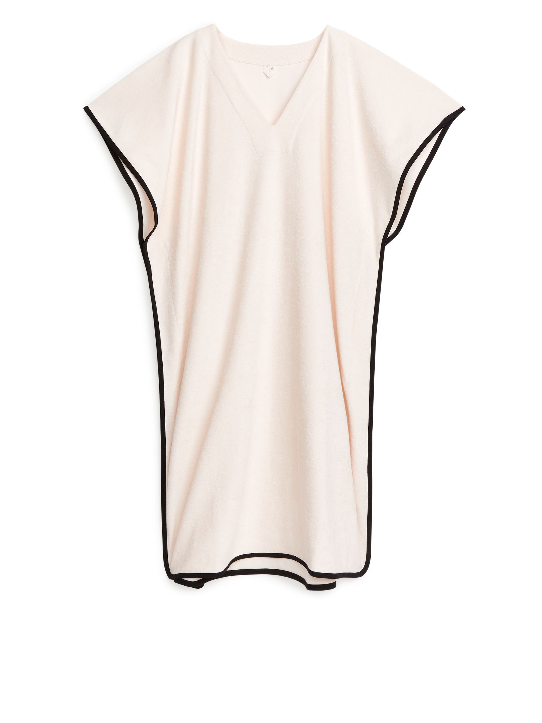 Túnica de algodón en tela de toalla - Crema/negro - Corte holgado - Women - StillMedia/DescriptiveStillLife - 1