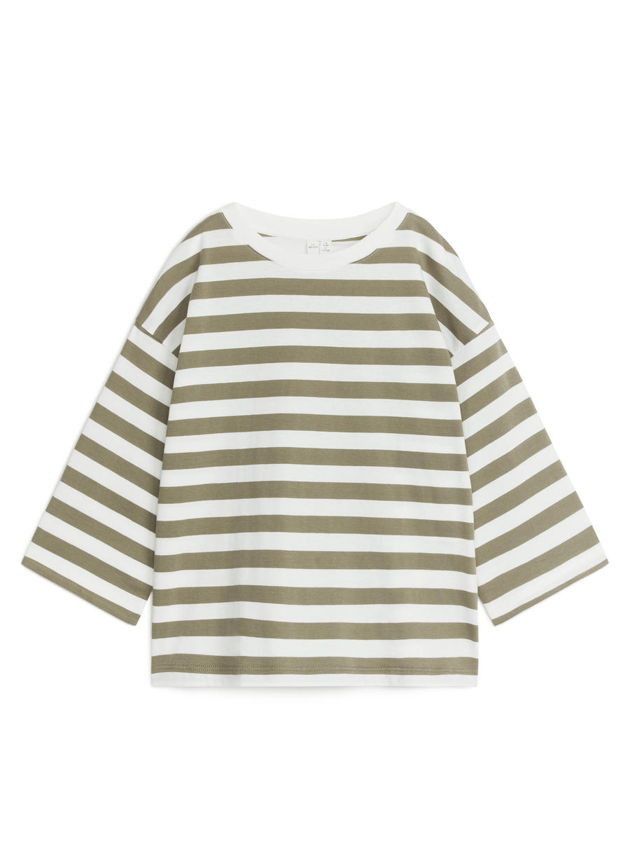 Oversized Long-Sleeved T-Shirt-#7C775F-2460