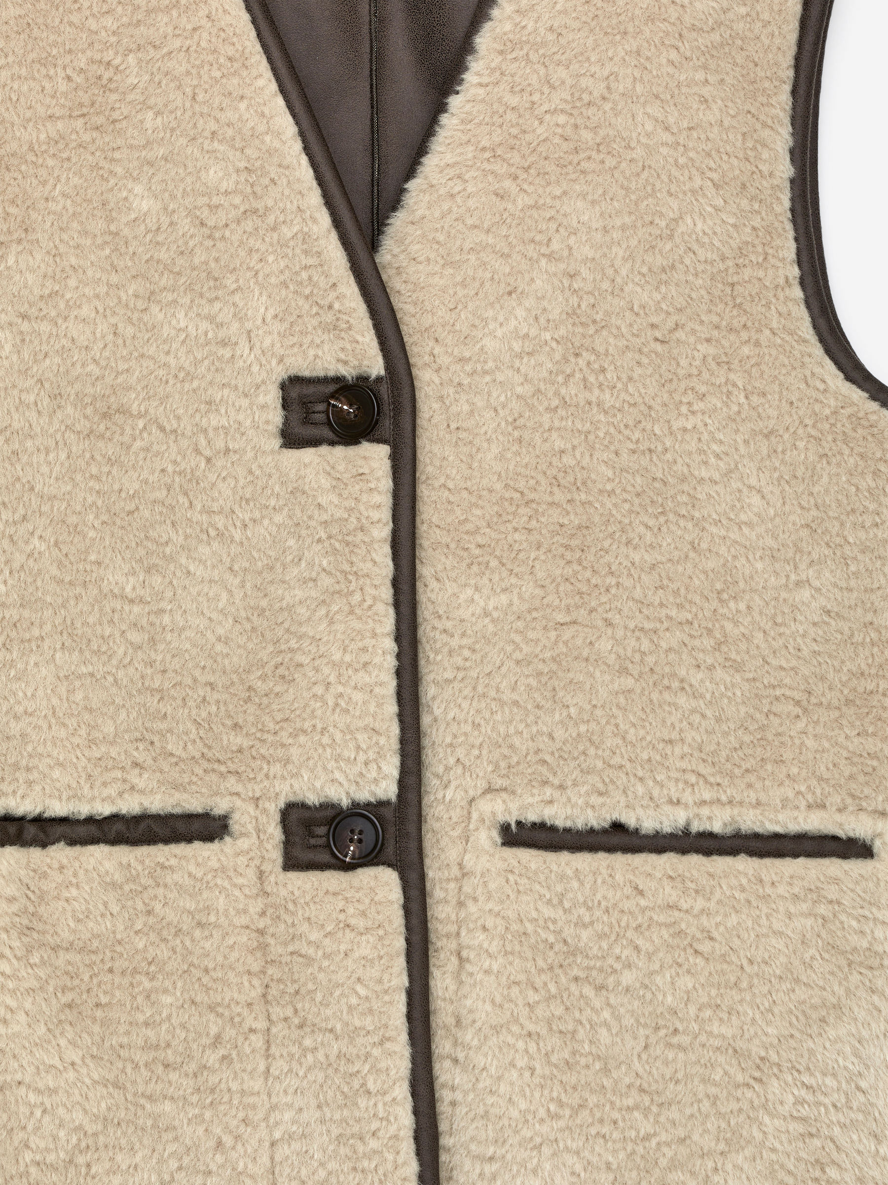 Chaleco de felpa - Beige - Oversized - Women - StillMedia/DescriptiveDetail - 2