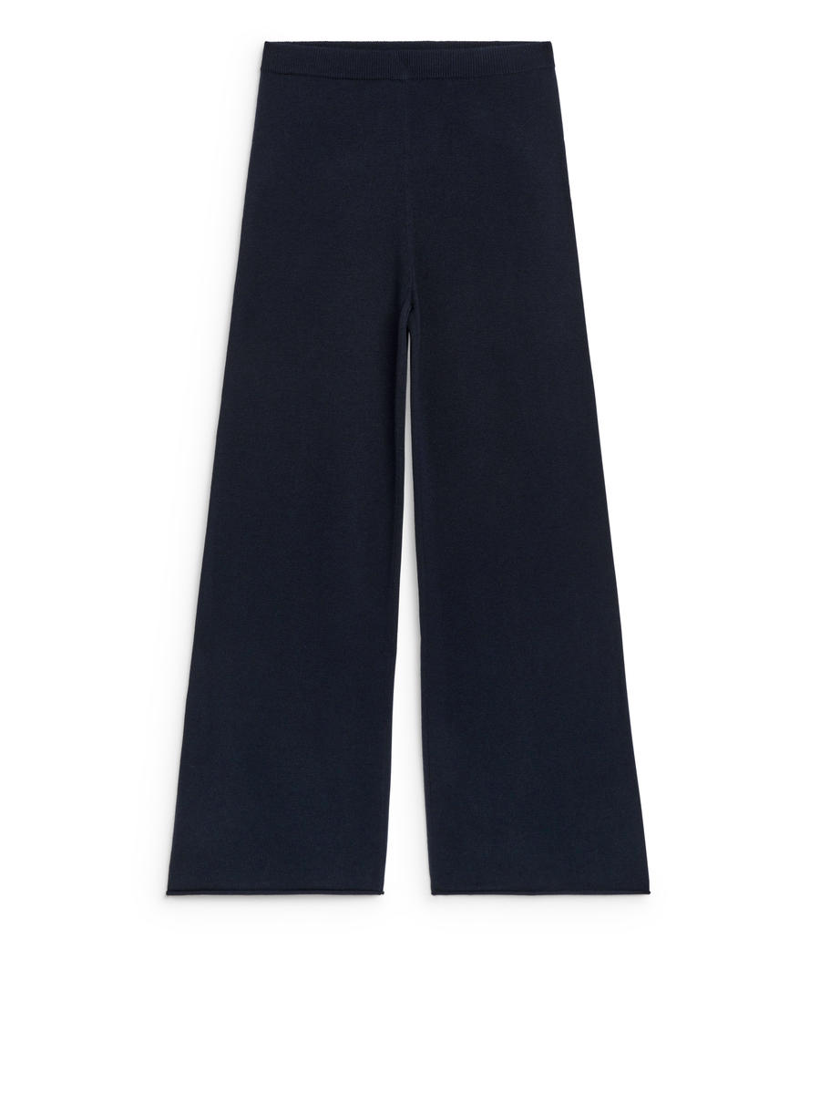 Wool Trousers-Blue-13418