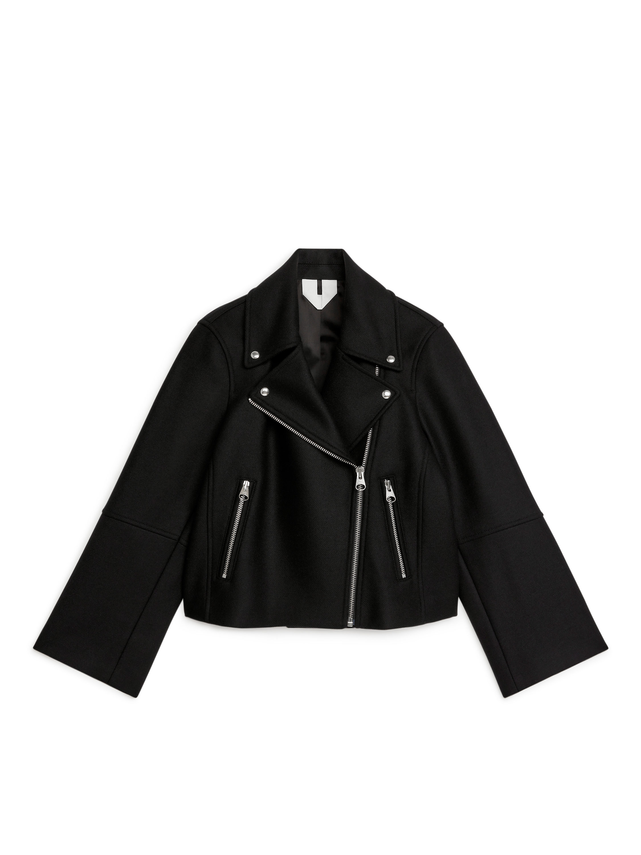 Wool Blend Biker Jacket – Black – Women – ARKET WW Wool Blend Biker Jacket – Black – Women – ARKET WW