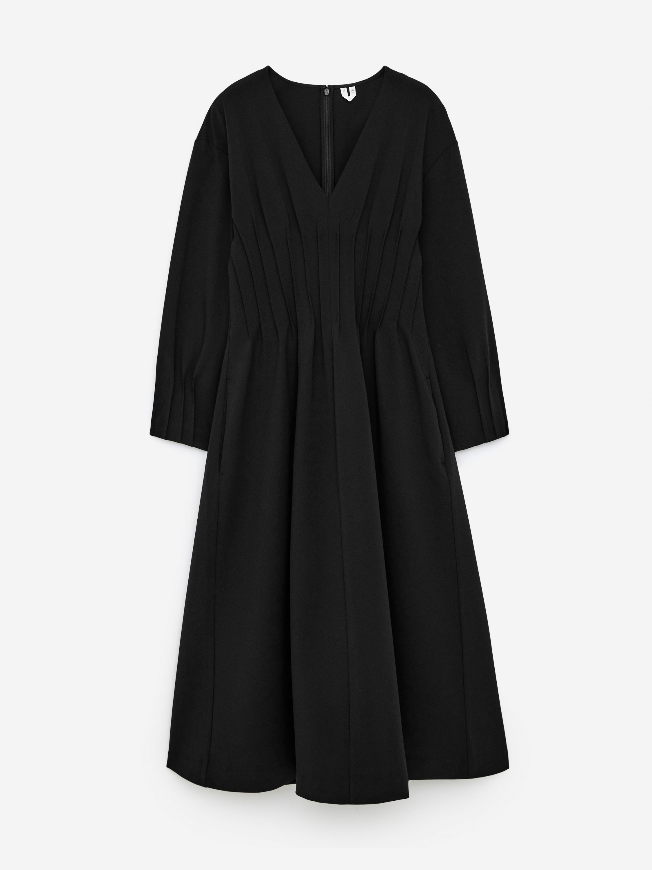 約5.3万円 タグ付 Arobe Pearl Frill Dress BLACK V-Neck Pleated Dress – Black – Women – ARKET WW