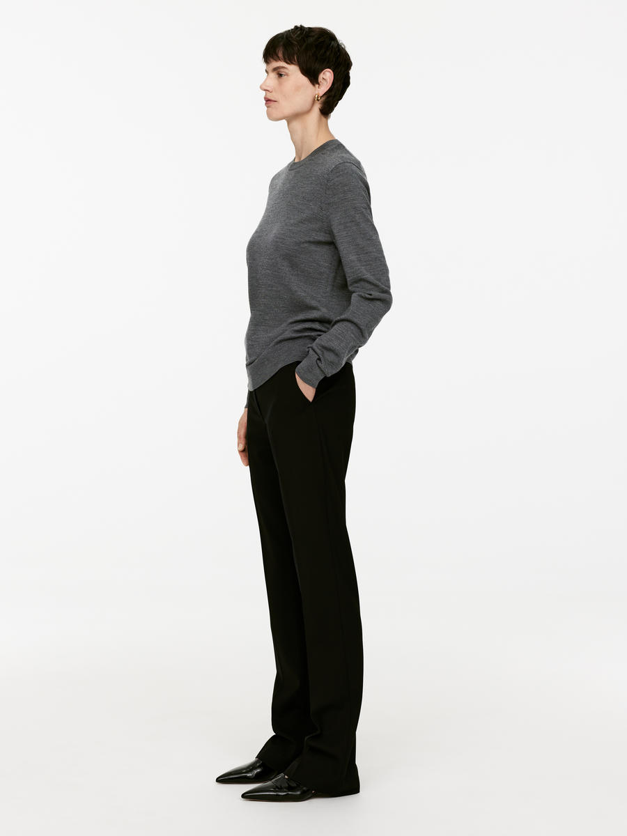 Fine-Knit Merino Jumper-#666869-5769