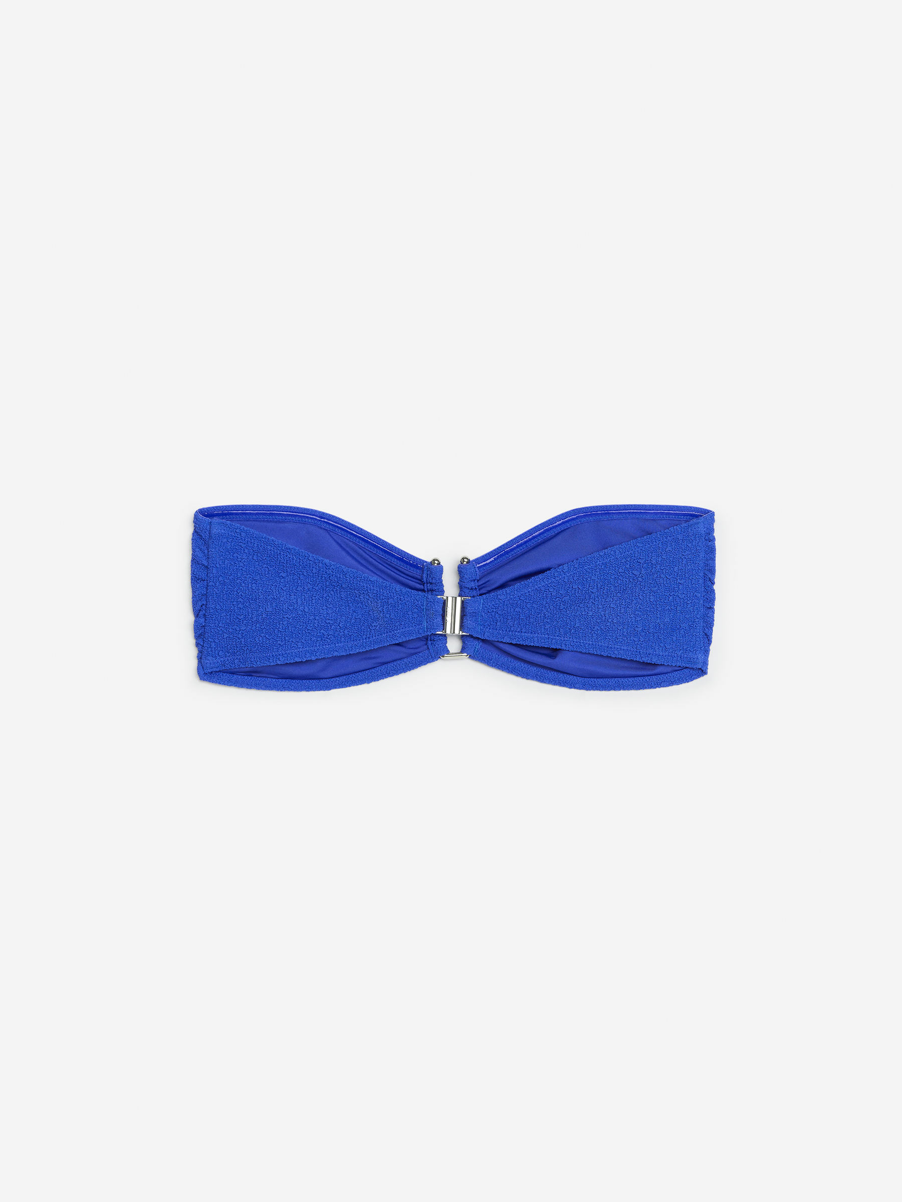 Strukturiertes Bandeau-Bikinioberteil-Blau-1345