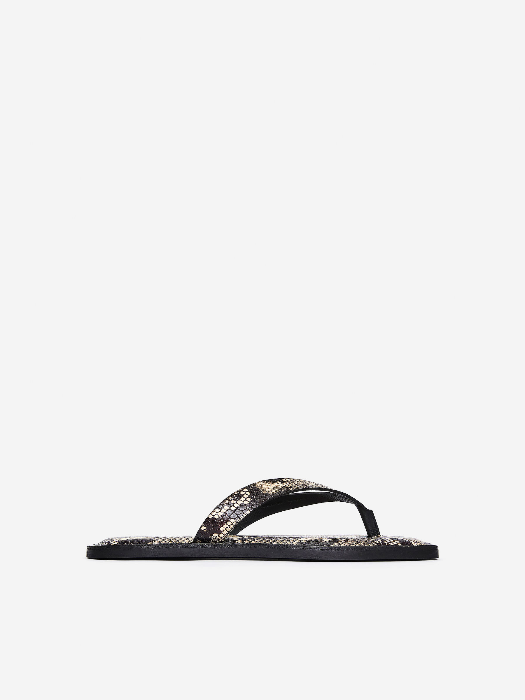Leather Thong Sandals-#BAA88D-15781