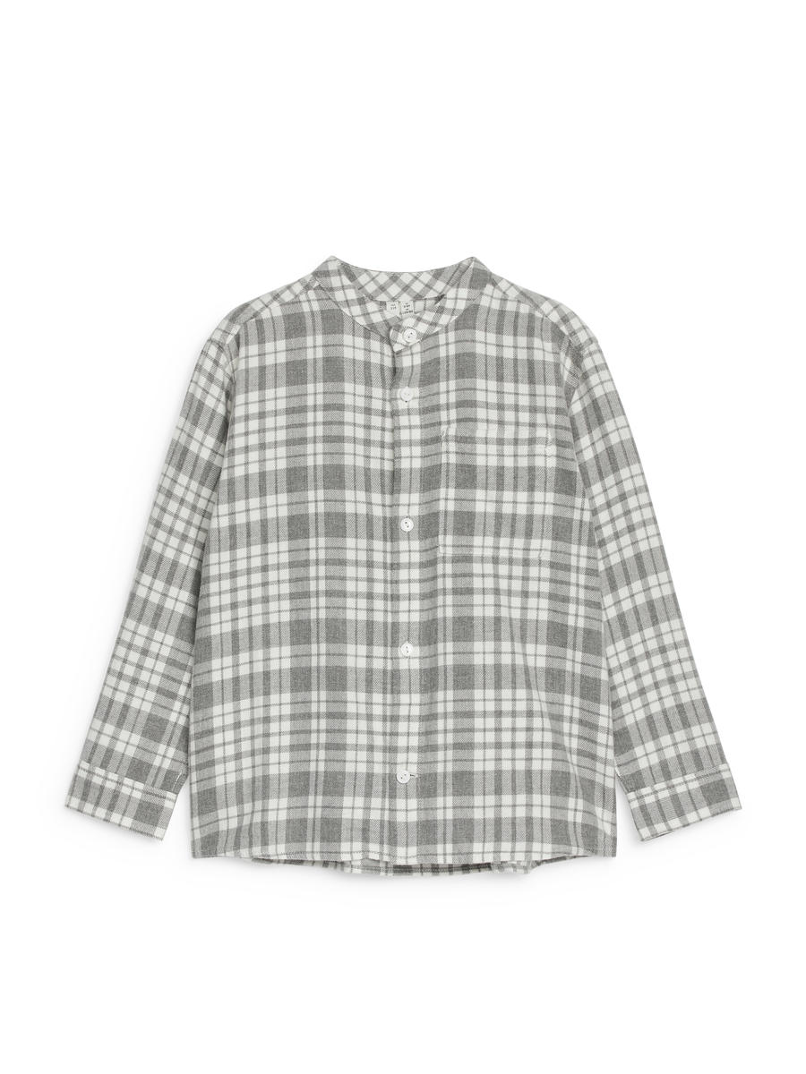 Flannel Shirt-#B9BABC-13493