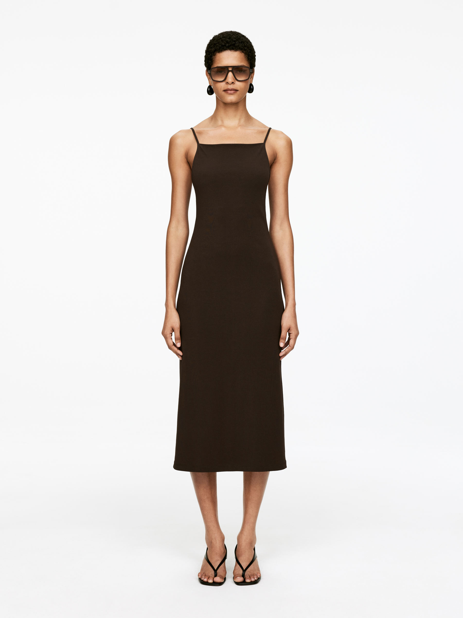 Rib Dress-#443A38-15827