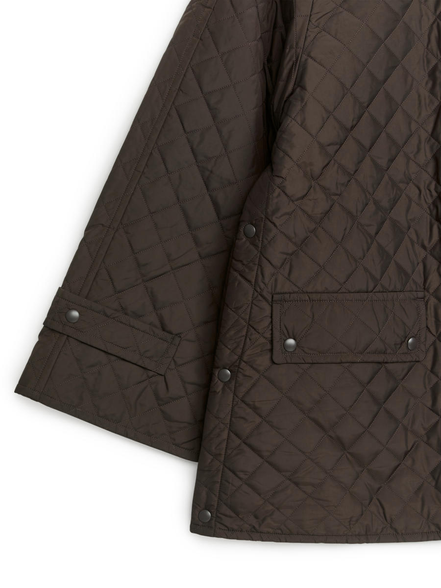 Quilted Jacket - Dark Brown - Relaxed fit - Women - 1189895002