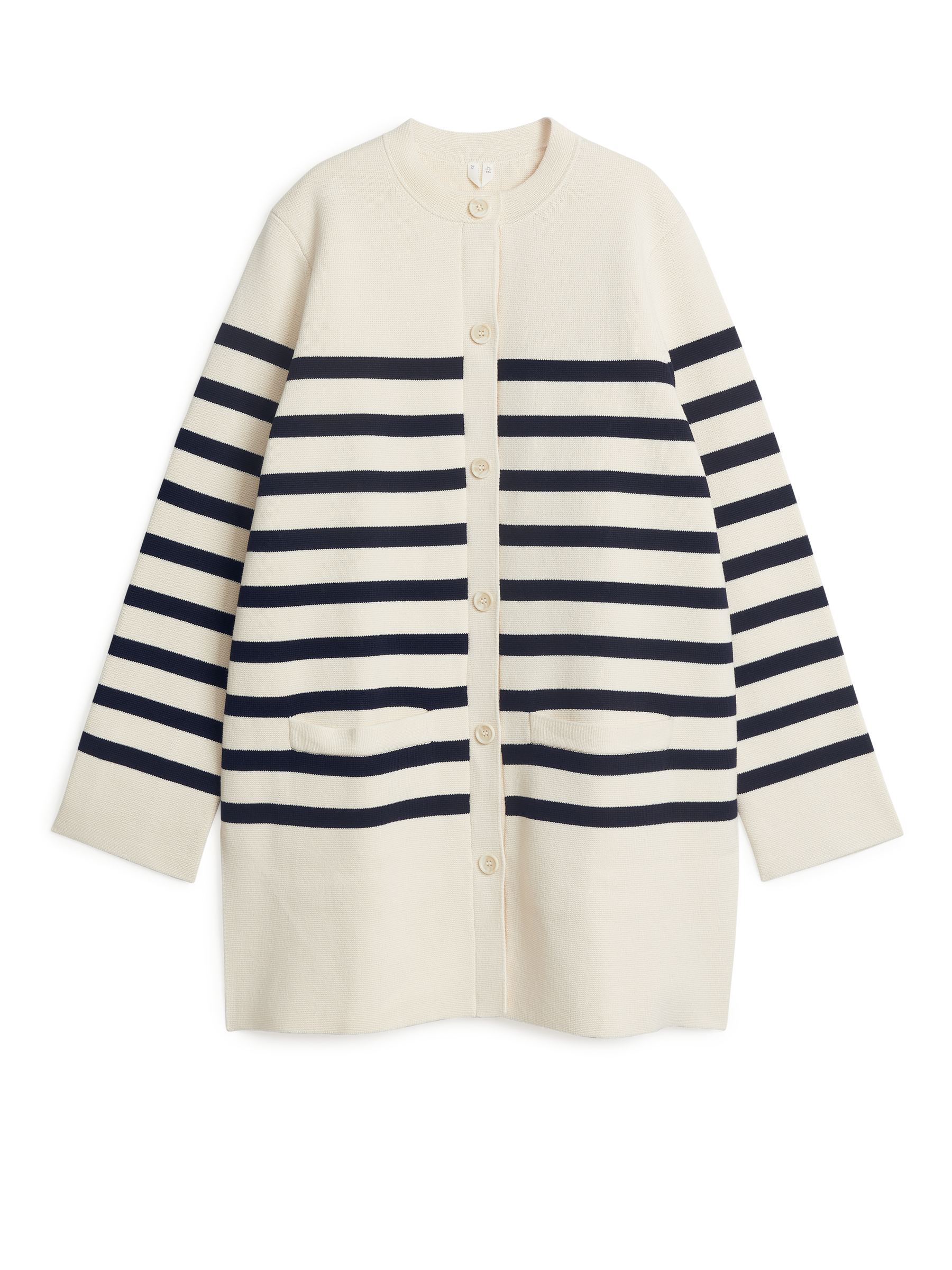 Cardigan oversize in cotone - Bianco/Nero - Oversize - Women - StillMedia/DescriptiveStillLife - 1