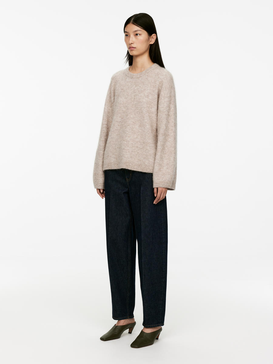 Alpaca-Wool Blend Jumper-#B3AB98-12750