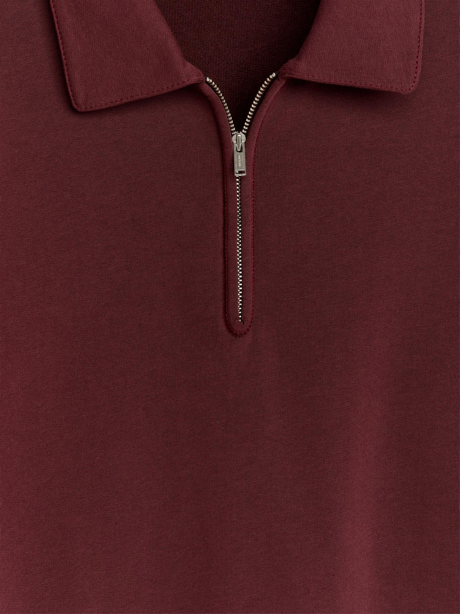 Half-Zip Polo Shirt-#583A3C-11789