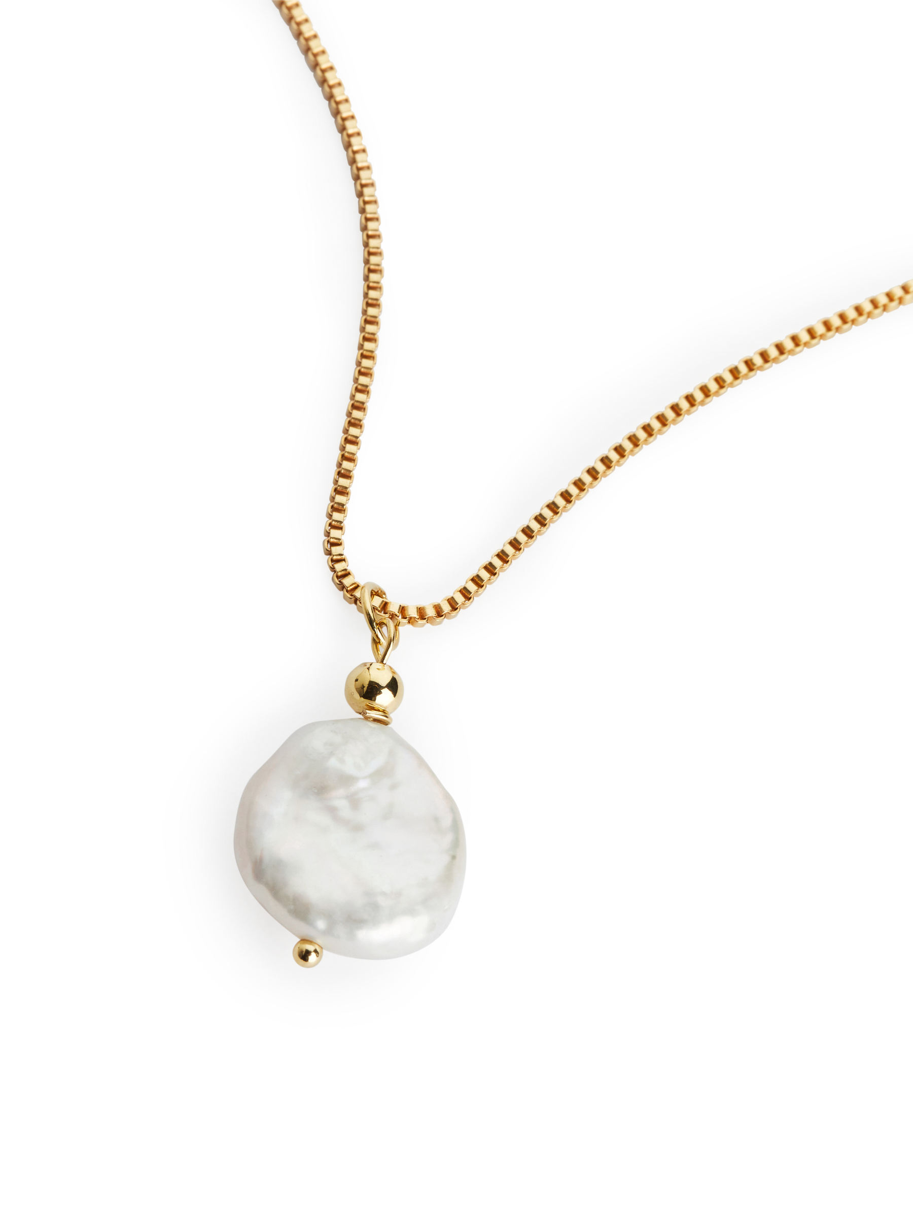 Freshwater Pearl Chain Necklace - Gold/White - Women - StillMedia/DescriptiveDetail - 2