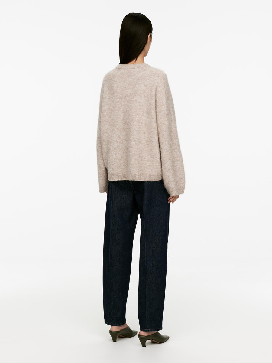 Alpaca-Wool Blend Jumper-#B3AB98-12750