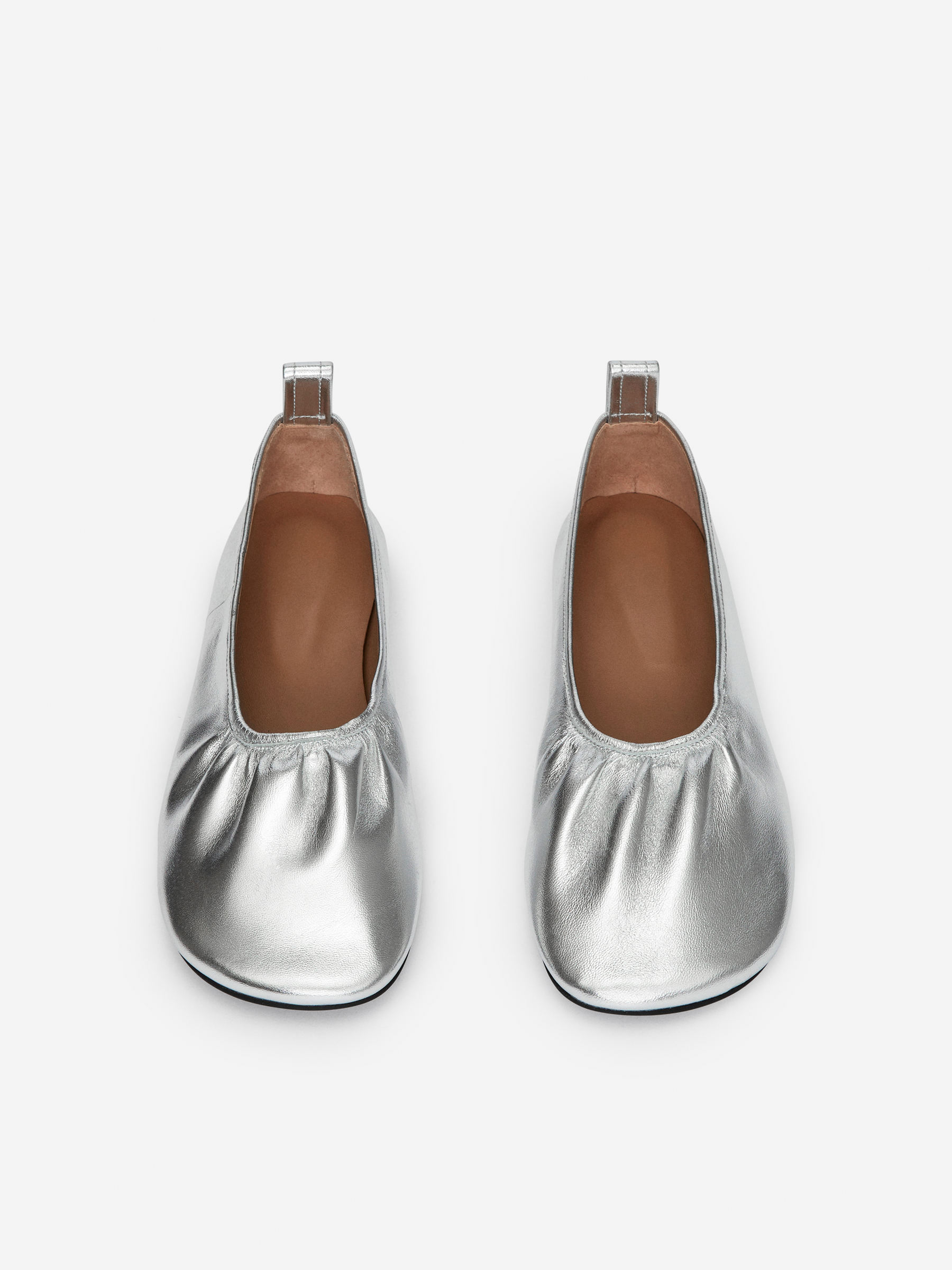 Ballerines en cuir-#DFDEDE-14866