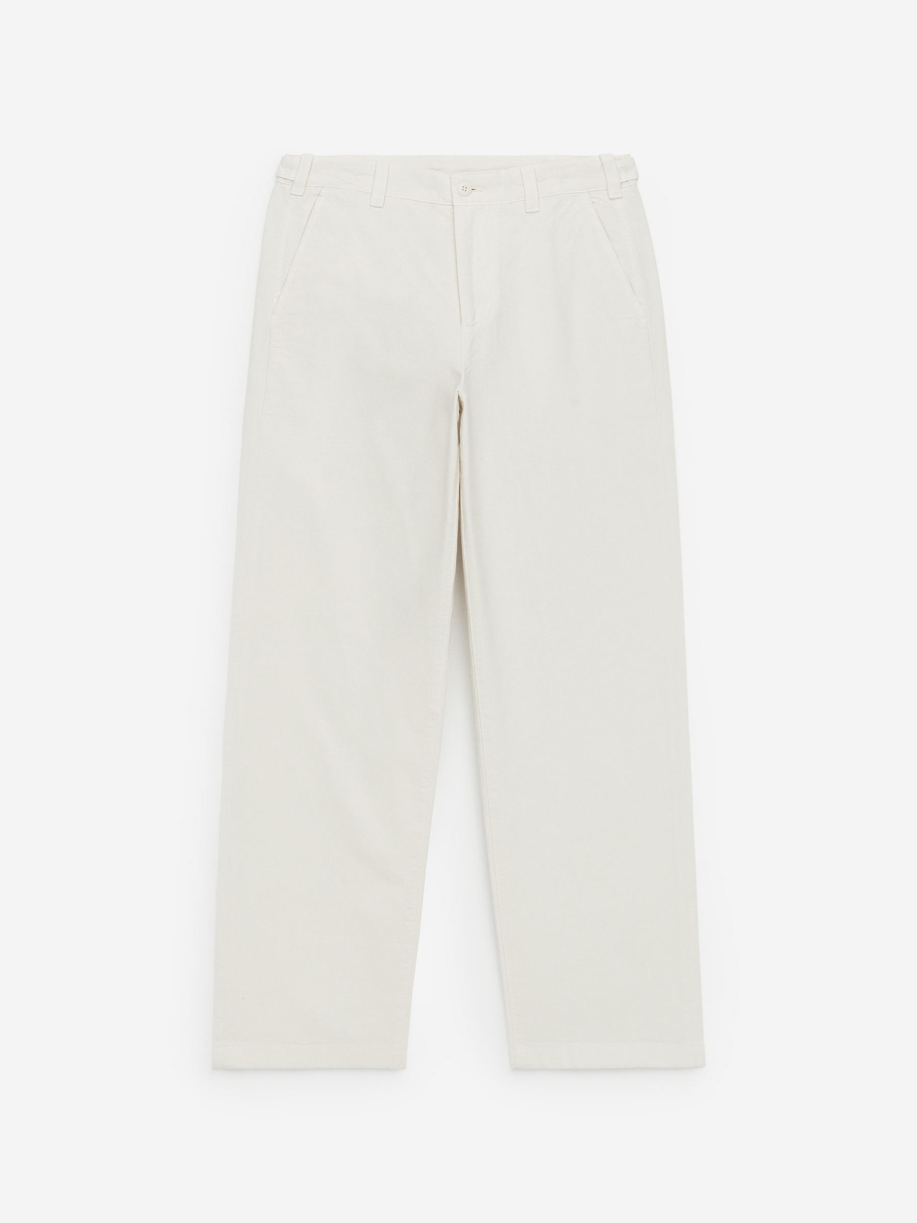 Relaxed Canvas Trousers-#EFEFDF-14296