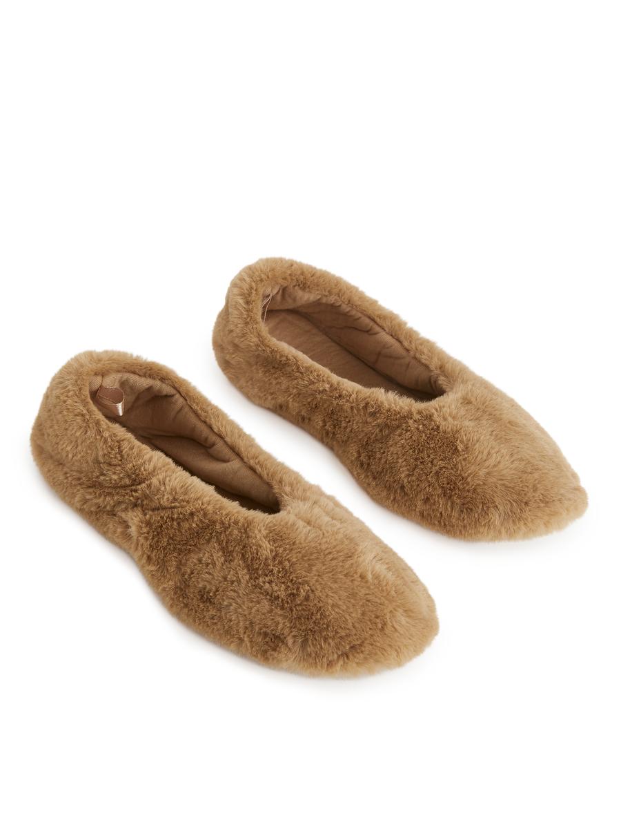 Faux Fur Slippers-#A28053-9053