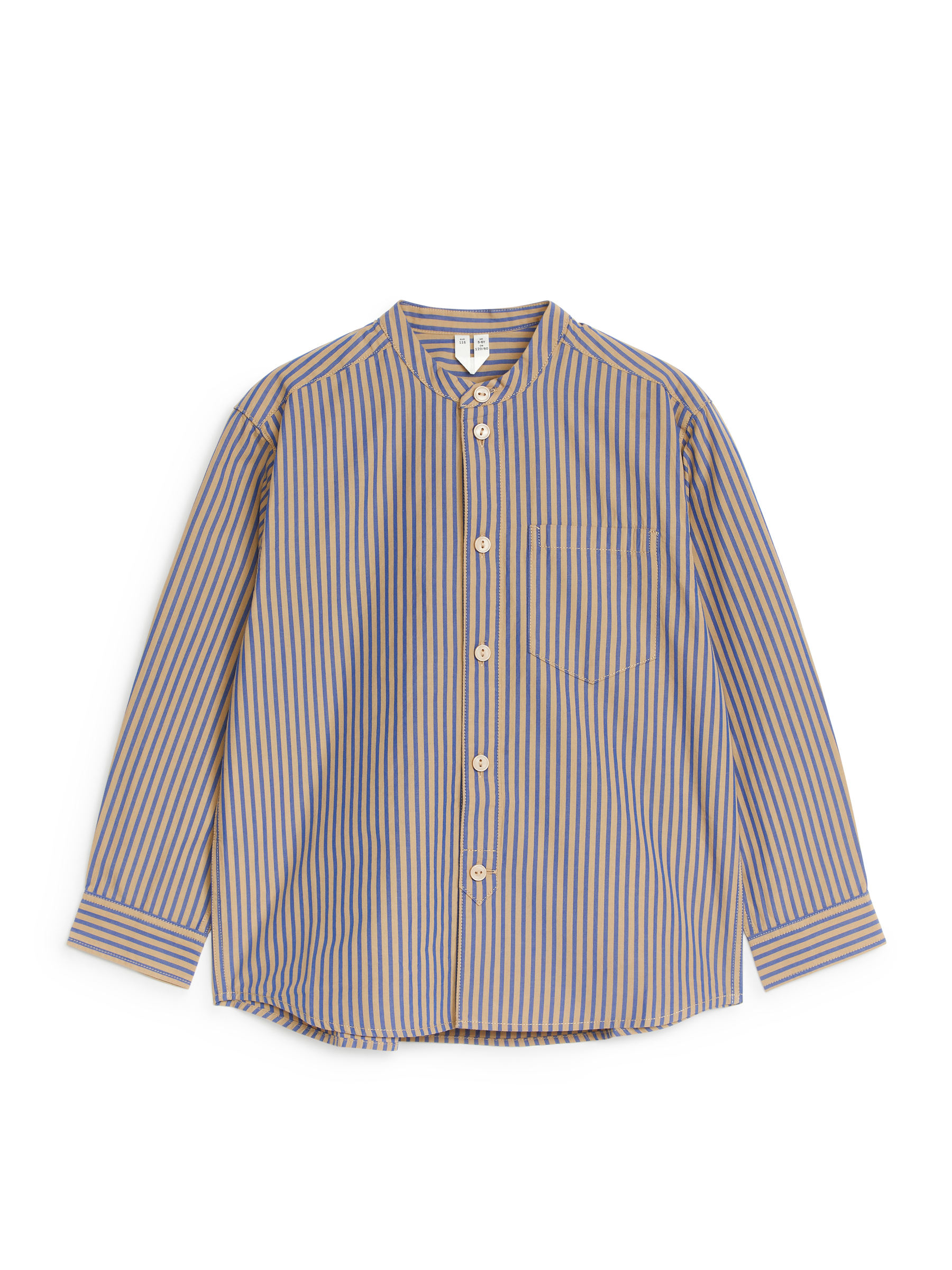 BLUE AND CREAM STRIPED RELAXED FIT SHIRT , CHILD BLUE AND CREAM STRIPED RELAXED FIT SHIRT , CHILD
