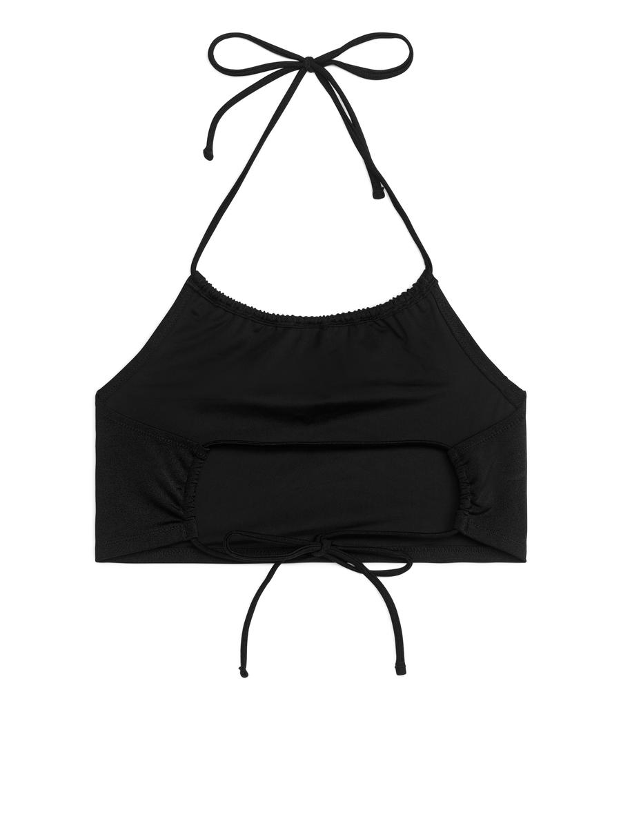 Halterneck Bikini Top - Black - Women - 1138995002