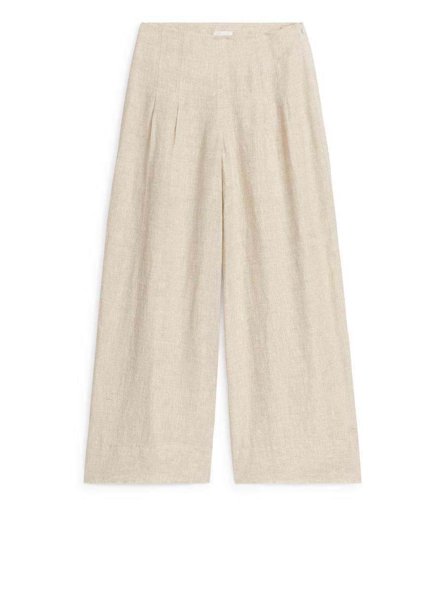 Relaxed Linen Trousers - Beige - Relaxed fit - Women - 1227753001