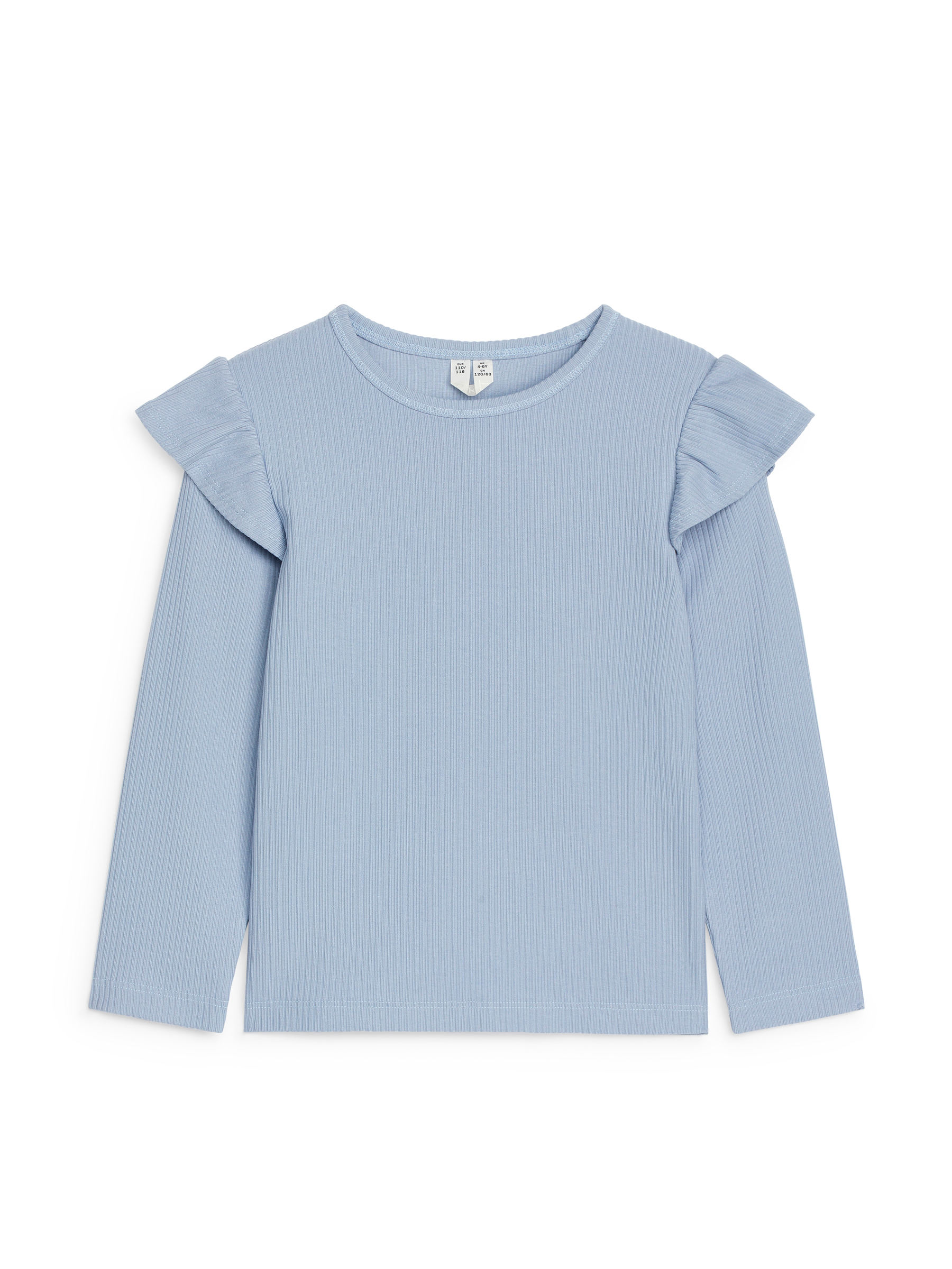 Frilled Jersey Top - Dusty Blue - Slim fit - Children - StillMedia/DescriptiveStillLife - 1