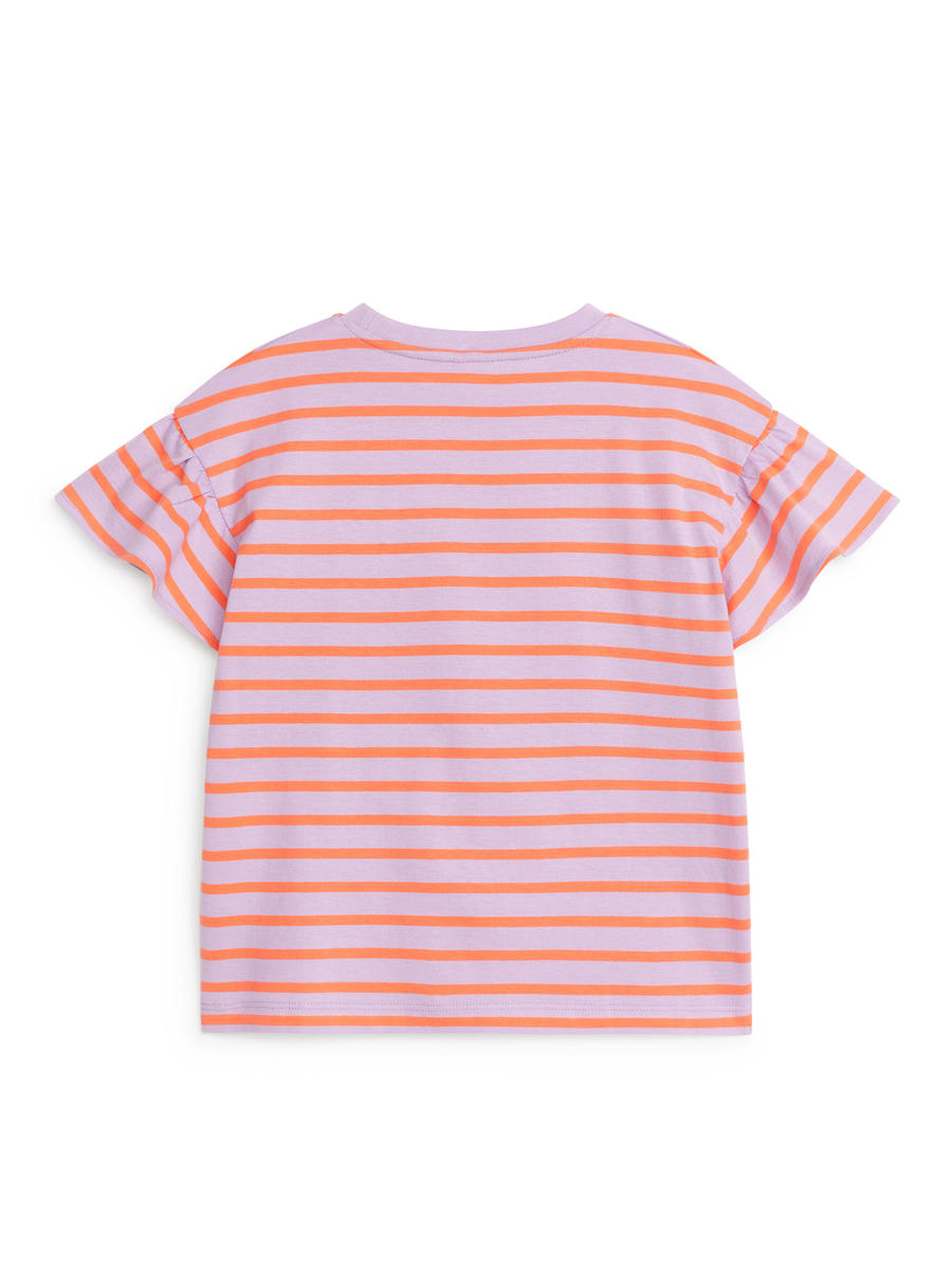 T-Shirt mit Rüschen - Orange/Flieder - Regular Fit - Children - 1229630003