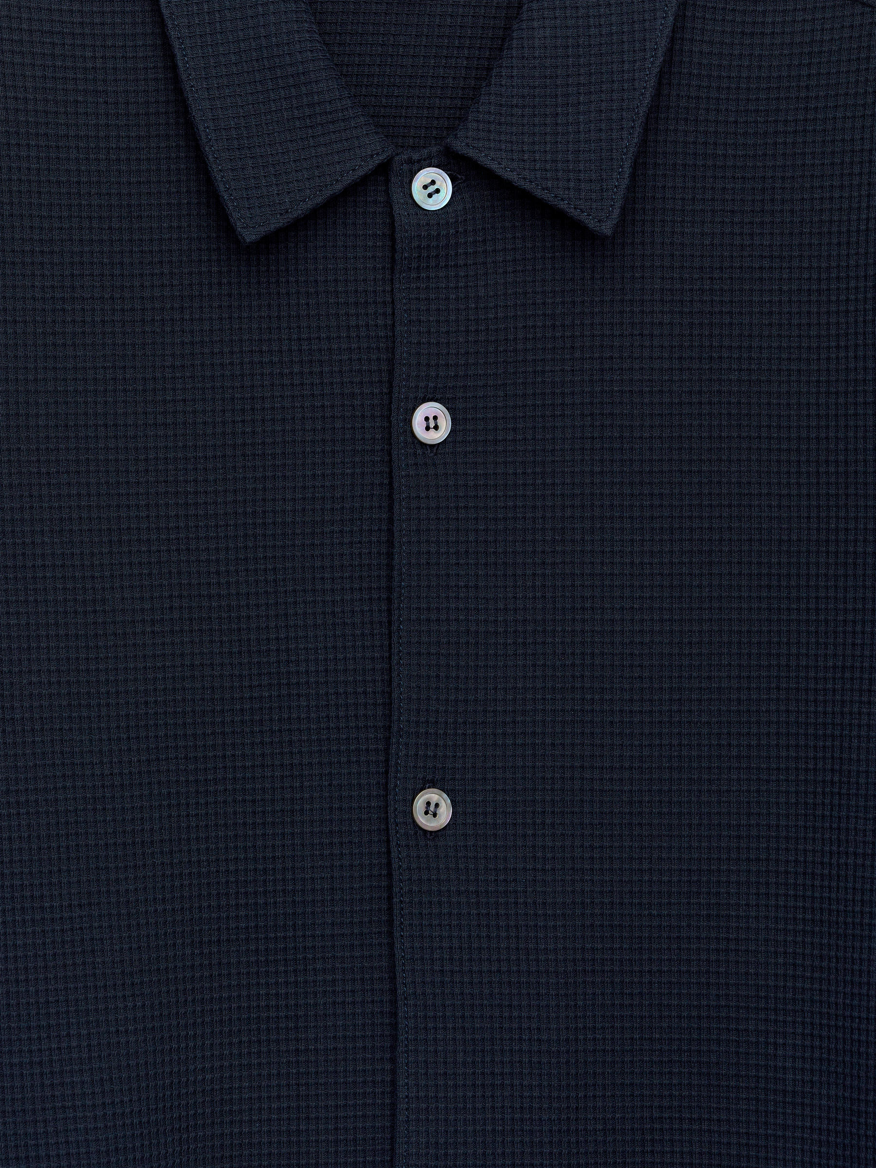 Chemise en jersey gaufré - Bleu foncé - Regular fit - Homme - StillMedia/DescriptiveDetail - 1