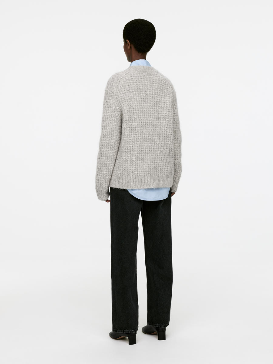 Relaxed Wool-Alpaca Jumper-#C0C3C6-13373