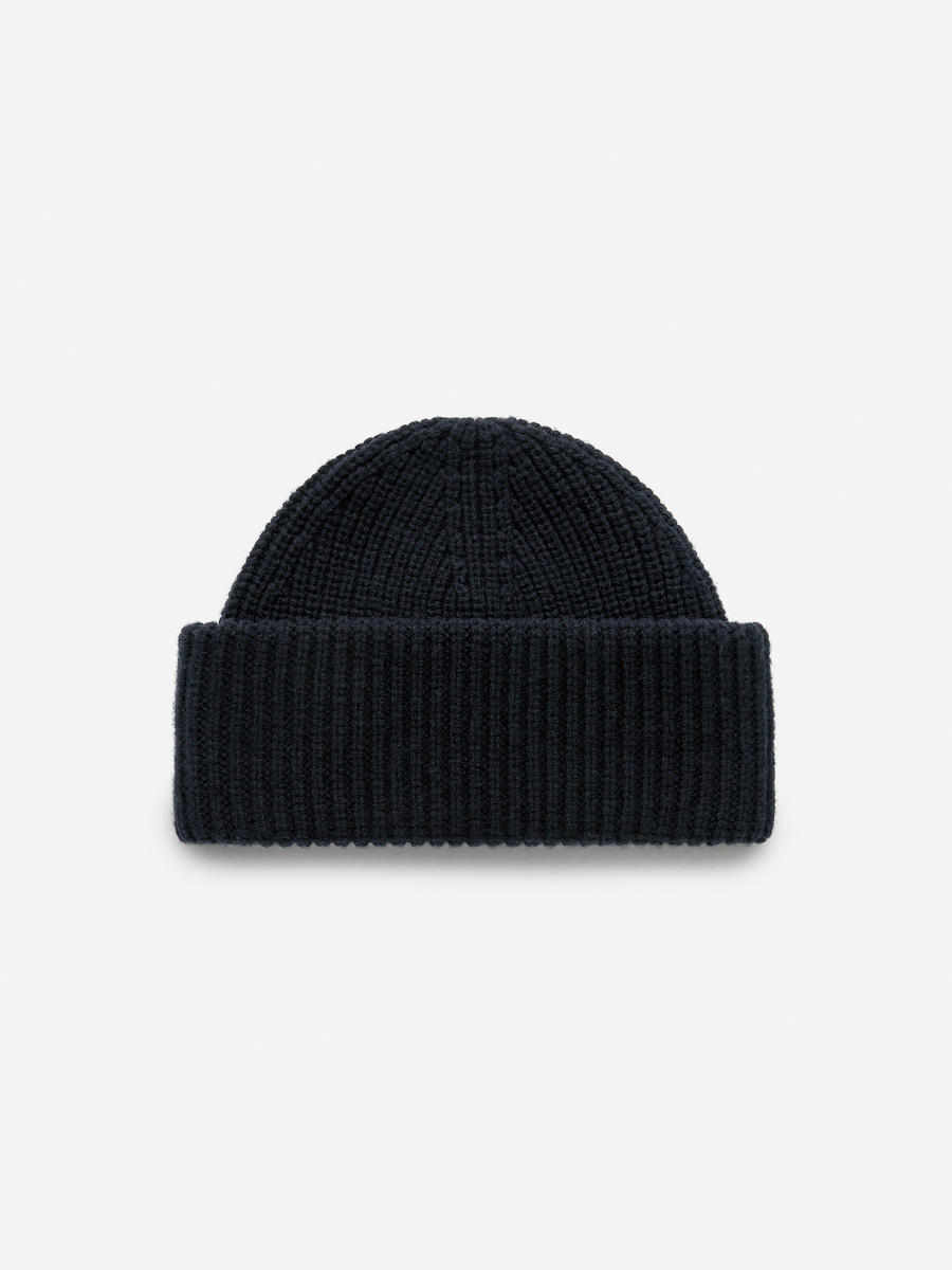 Double-Fold Wool Beanie-#333B5E-13105