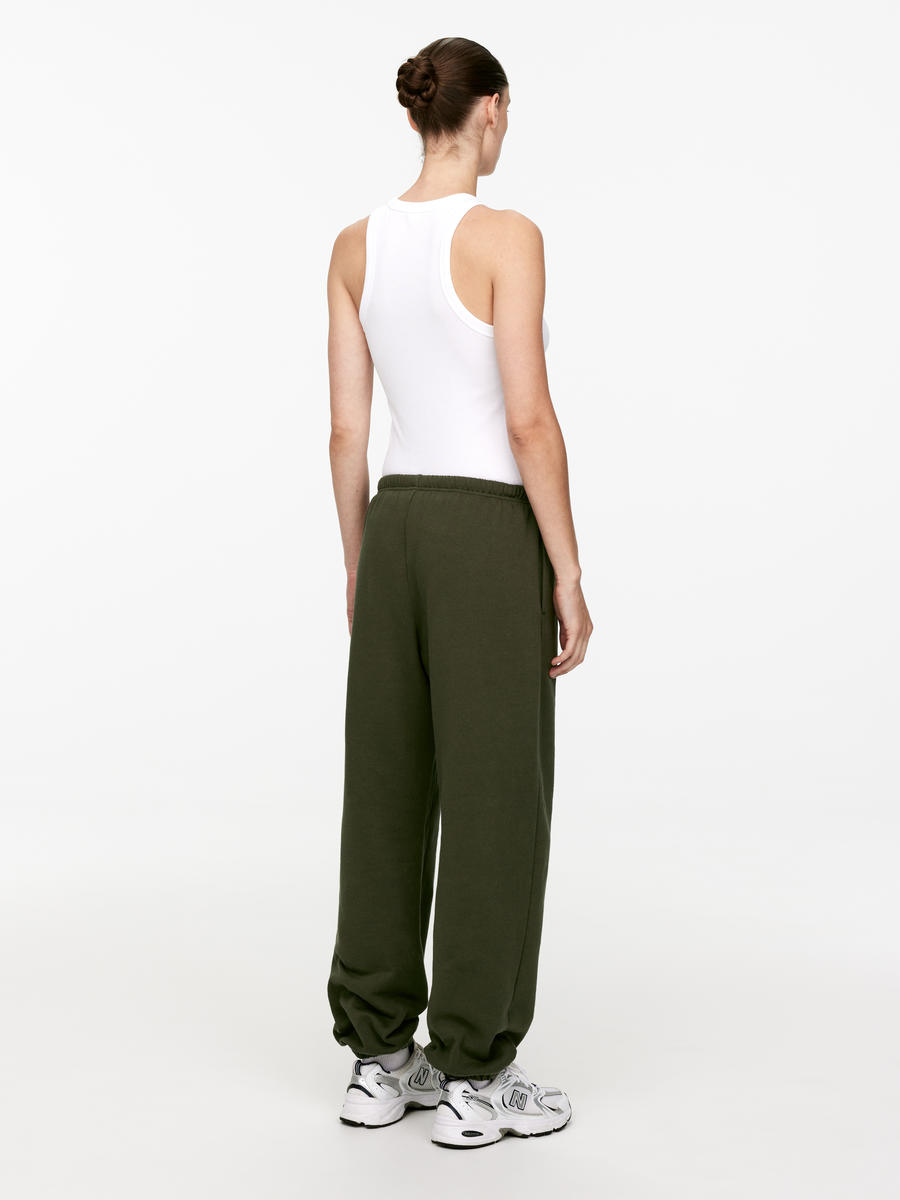 Relaxed Cotton Sweatpants-#3E3D36-11550