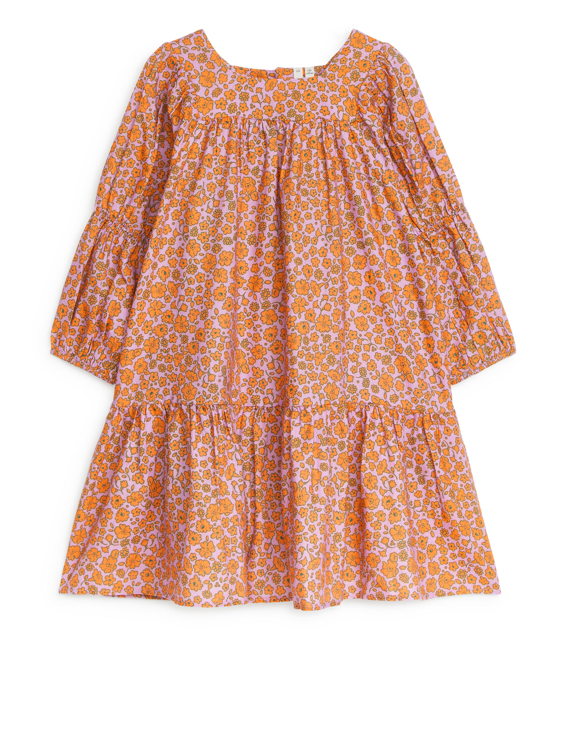 Popeline-Kleid mit Raffungen - Orange/Flieder - Relaxed Fit - Children - StillMedia/DescriptiveStillLife - 1