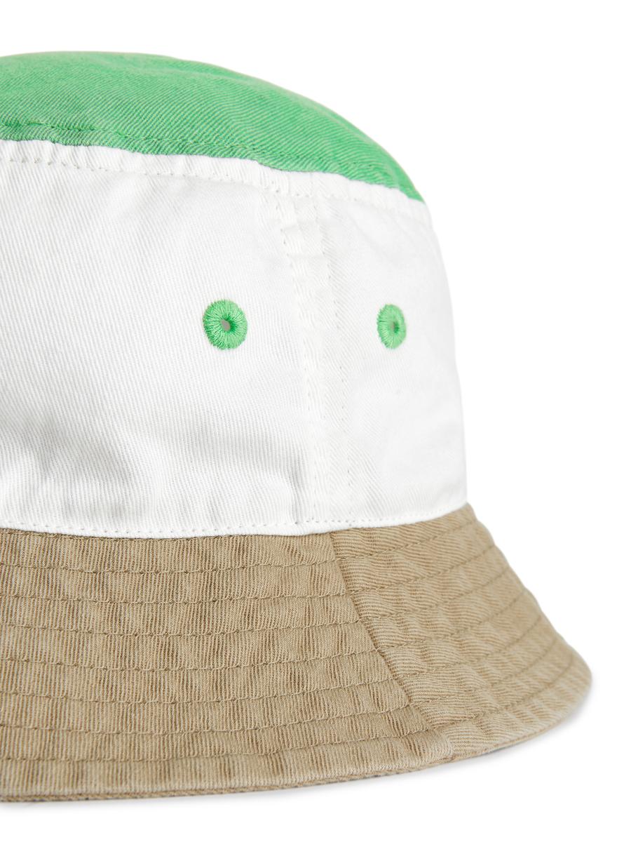 Colour-Blocked Bucket Hat - Green/White/Beige - Children - 1151545002