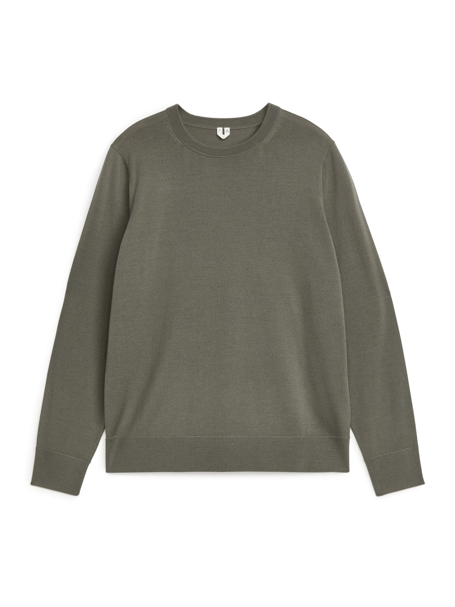 Fine Knit Merino Jumper - Khaki Green - Regular fit - Men - StillMedia/DescriptiveStillLife - 1