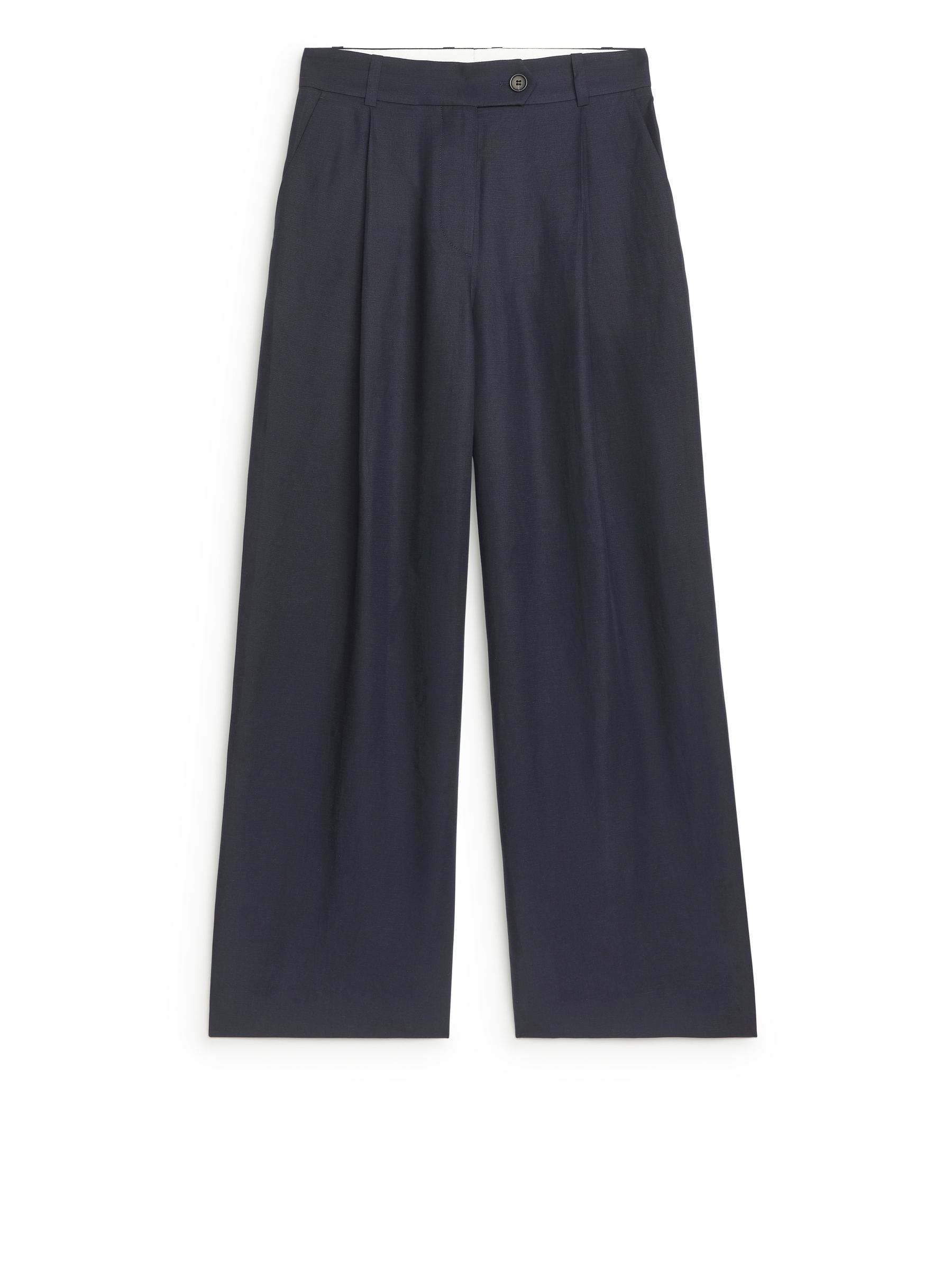 Hose aus Lyocell und Leinen - Dark Blue - Loose Fit - Women - StillMedia/DescriptiveStillLife - 2