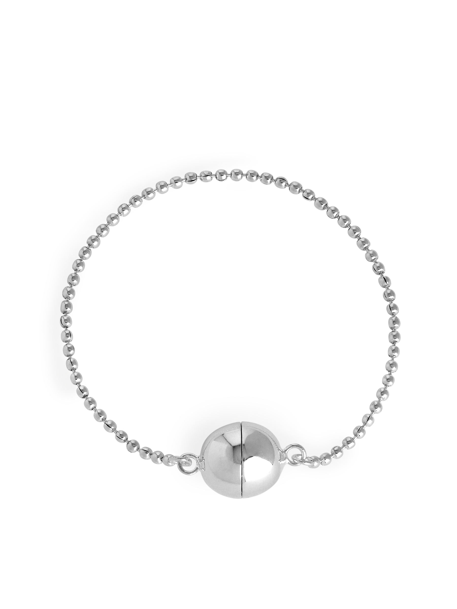 Pulsera de cadena con bola chapada en plata-#DFDEDE-6871