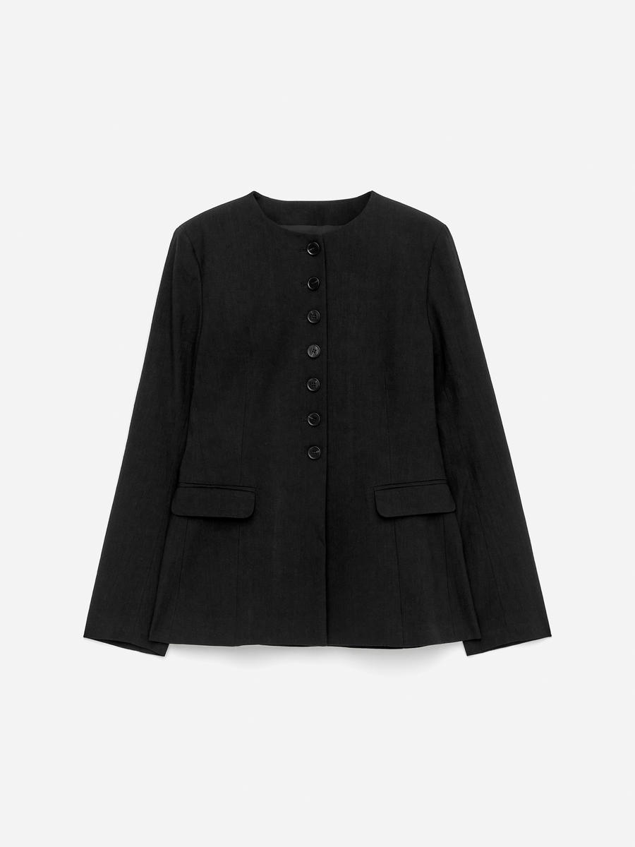 ARKET Women's  Linen-Blend Blazer Black,  size 34