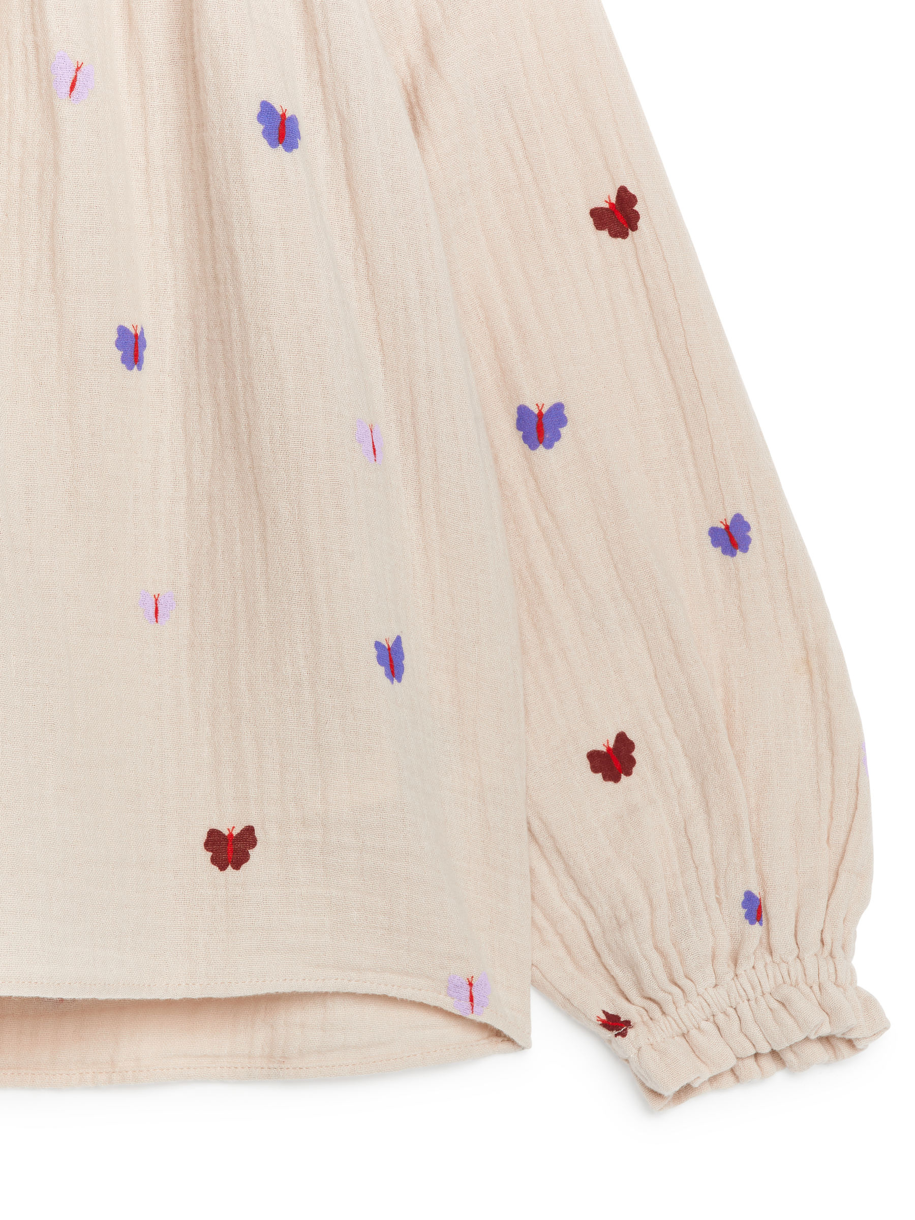 Frill-Detail Blouse - Beige/Butterflies - Regular fit - Children - StillMedia/DescriptiveDetail - 3