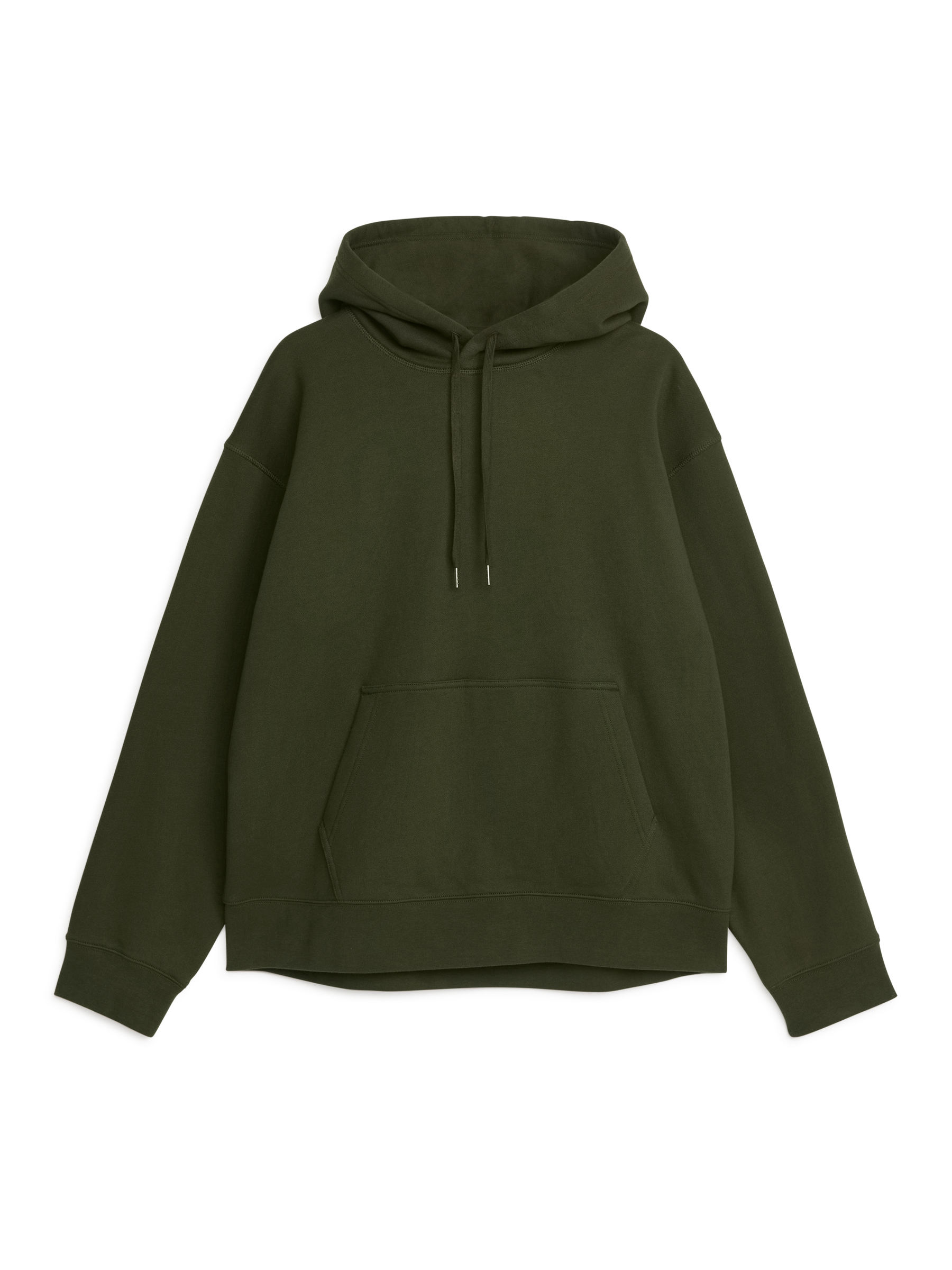 Relaxed Terry Hoodie - Khaki Green - Loose fit - Men - StillMedia/DescriptiveStillLife - 1