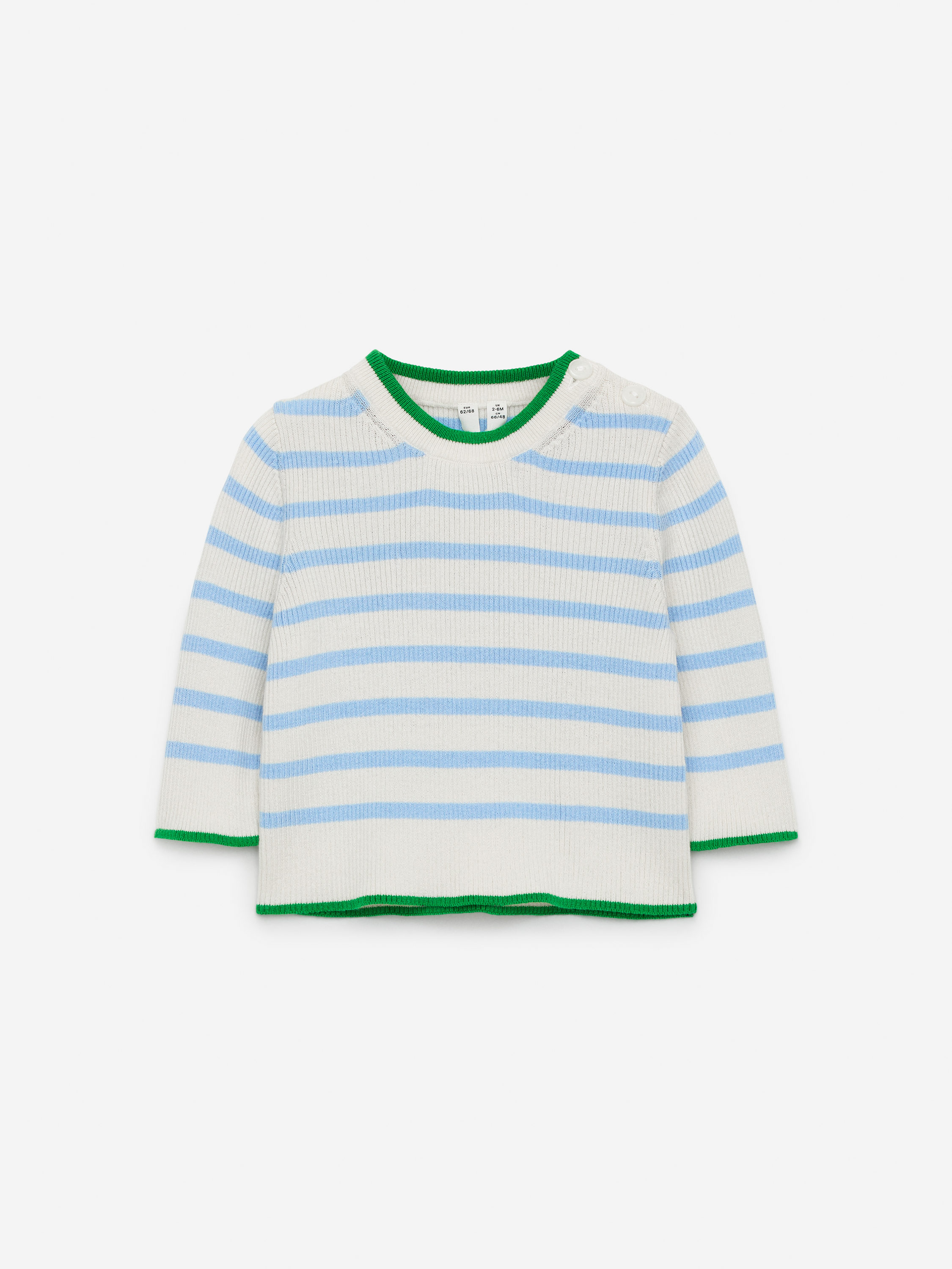 Newborn Rib-Knitted Jumper – Blue/Off White/Green – ARKET DK