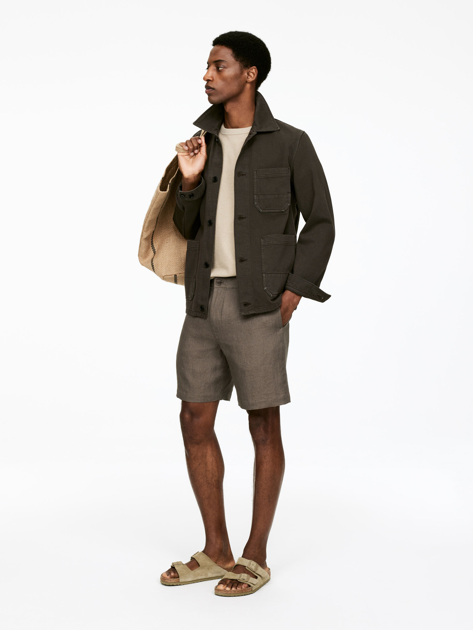 Linen Shorts - Mole - Regular fit - Men - StillMedia/Lookbook - 4