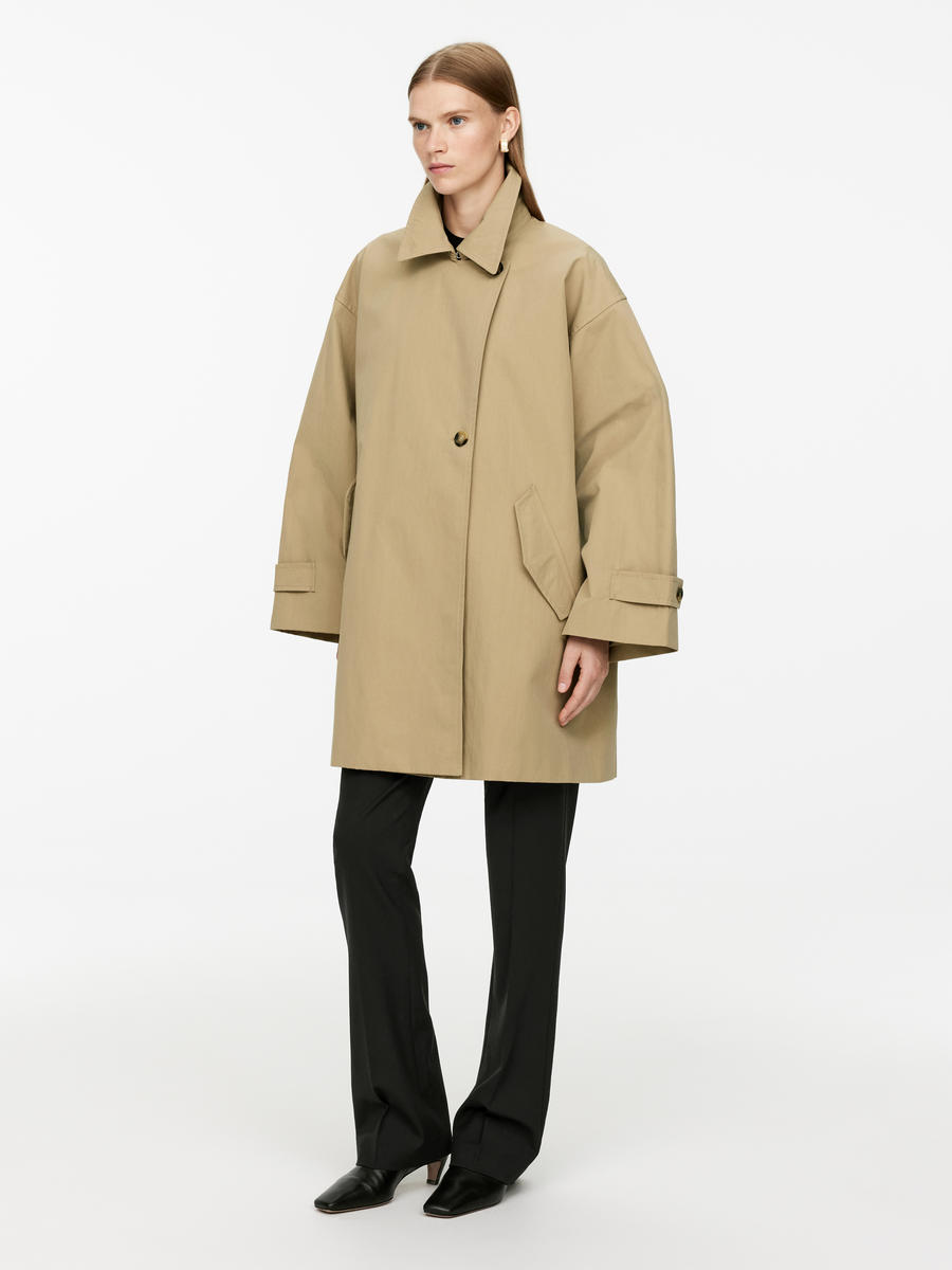 Oversized Cotton Coat - Beige - Oversized - Women - 1221709001